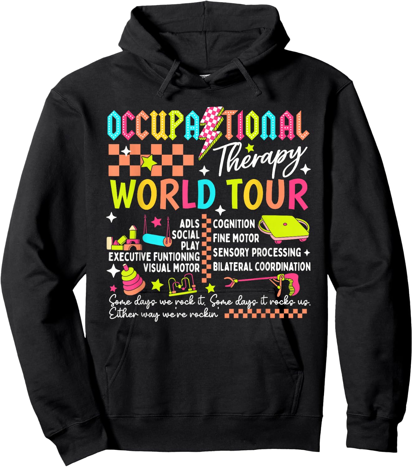 Occupational Therapy World Funny Tour Sped Teacher Retro Hoodie - Hoodie | Black