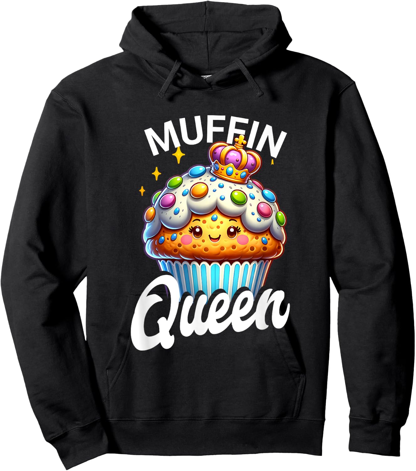 Muffin Queen Baking Cook Chef Baker Pastry Women Mom Girls Hoodie - Hoodie | Black