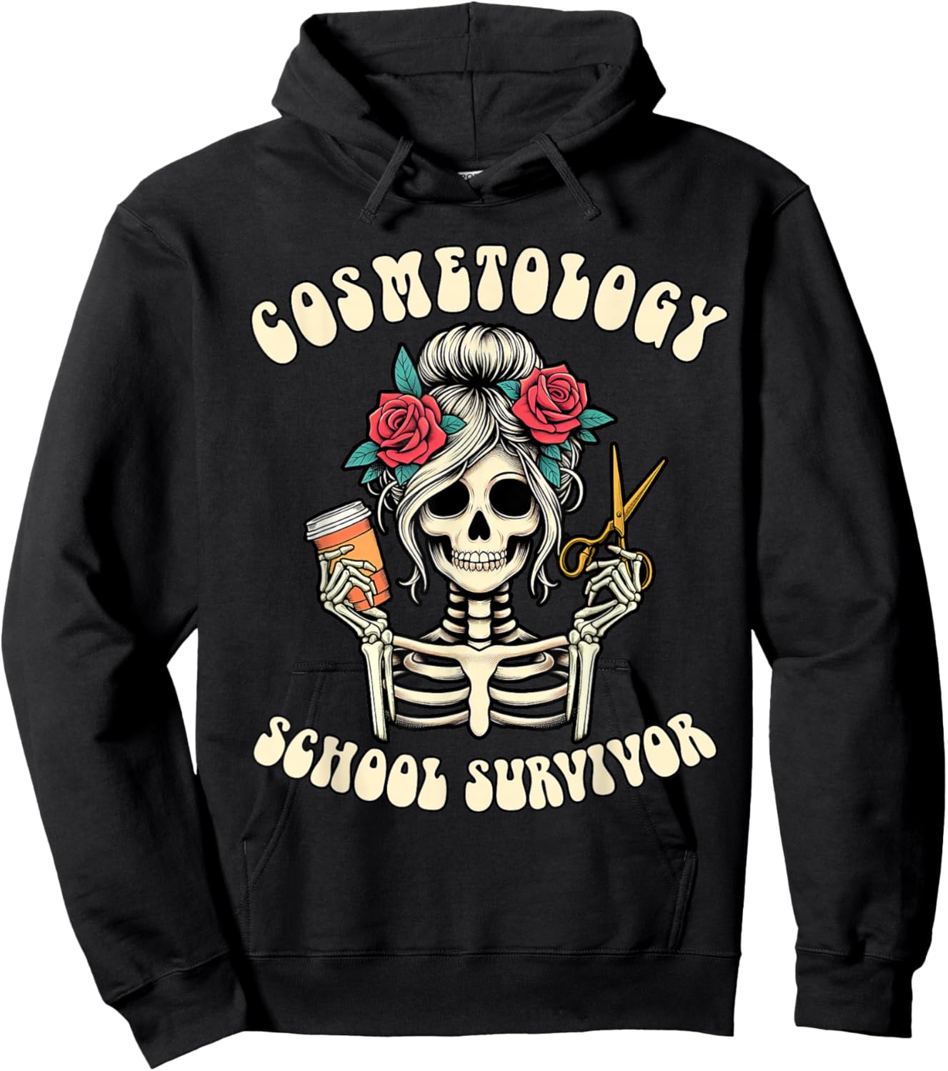 Hairstylist Grad New Hairdresser Cosmetology School Survivor Hoodie - Hoodie | Black