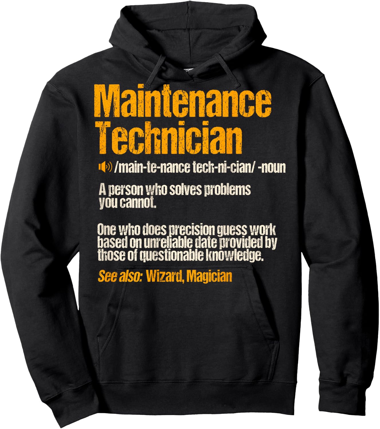 Maintenance Man Gifts Design On Back of Clothing Hoodie - Hoodie | Black