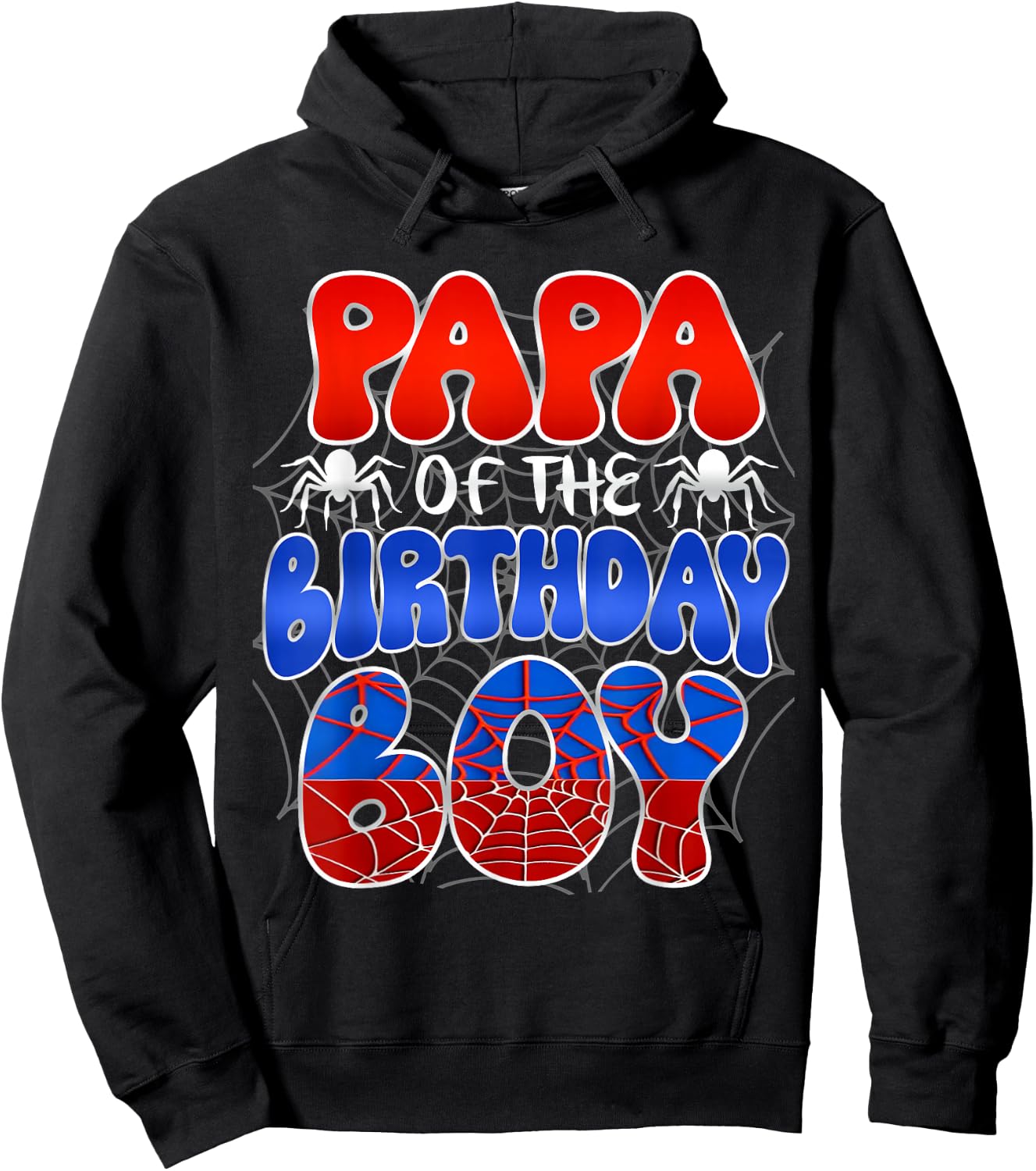 PAPA of the Birthday Boy Costume Spider Web Birthday Party Hoodie - Hoodie | Black