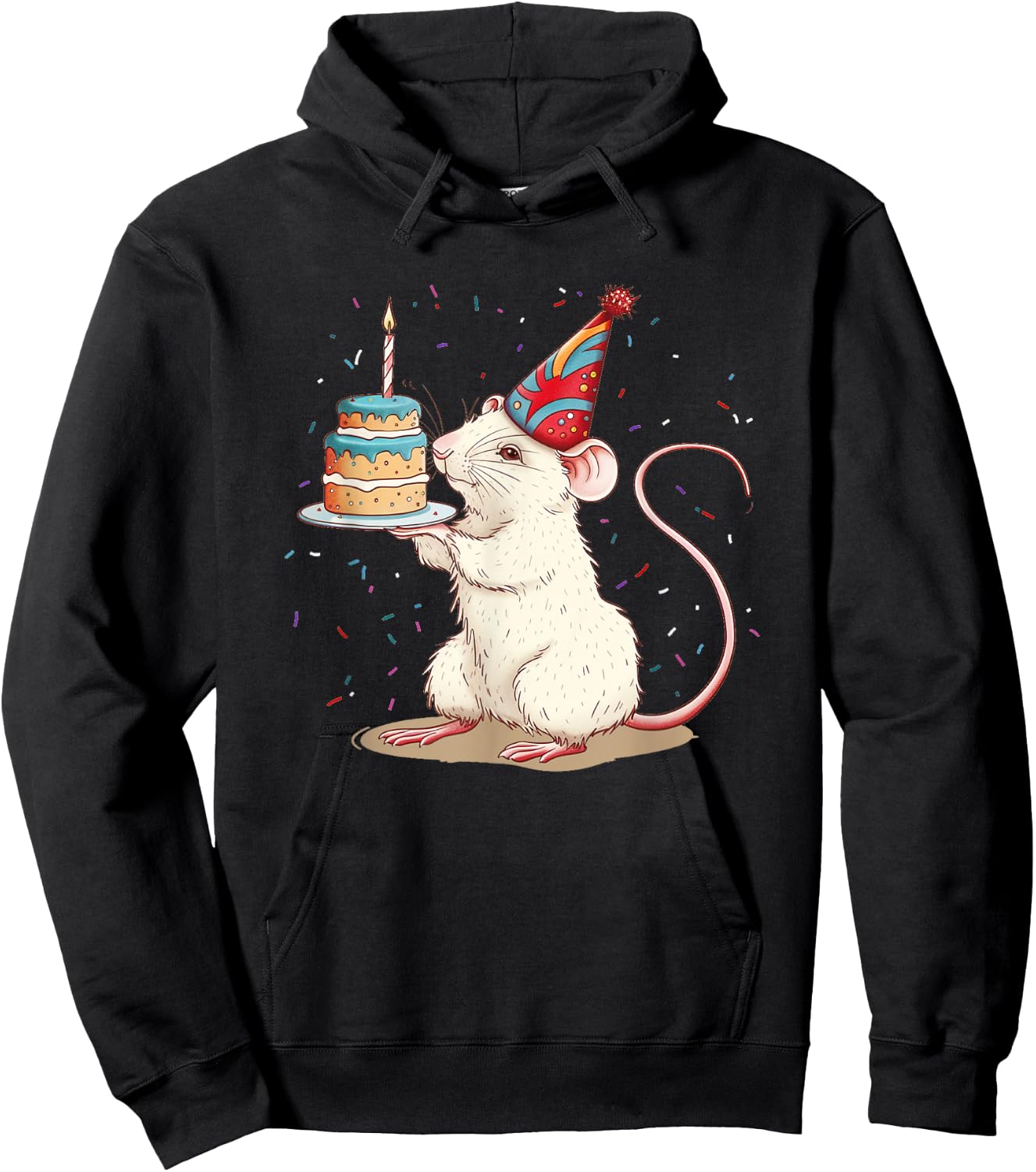 Happy Birthday Rat Costume for Rodents and Rats Lovers Hoodie - Hoodie | Black