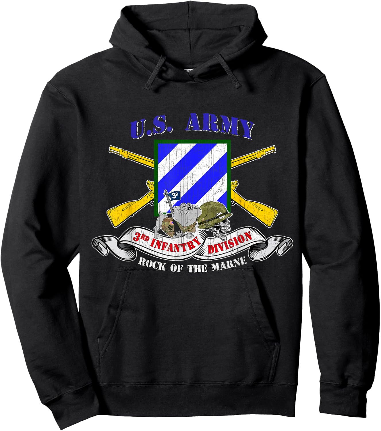 3rd Infantry Division 3rd ID Rock of the Marne Fort Stewart Hoodie - Hoodie | Black