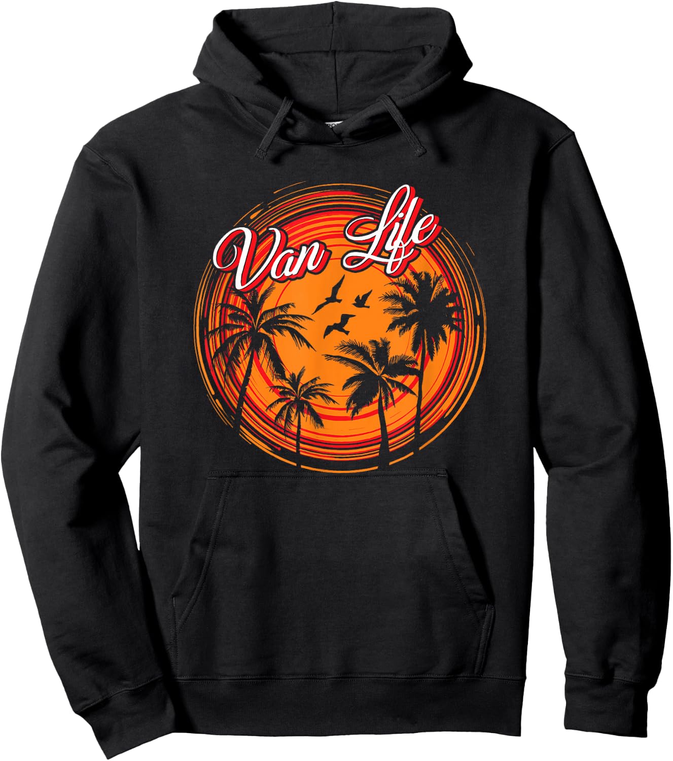 Retro Vintage Van Life is The Real Adventure Hoodie - Hoodie | Black