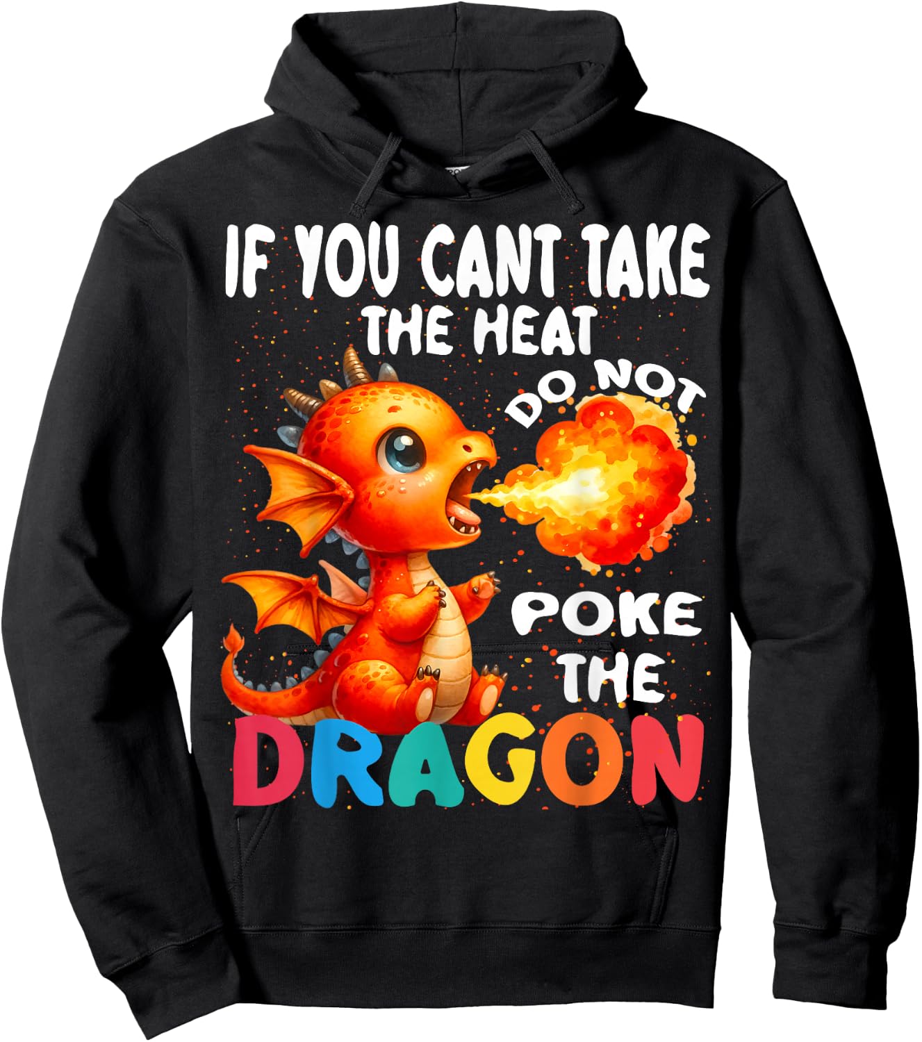 Flying Mythical Creature Cool Dragon Kids Toddler Boys Girls Hoodie - Hoodie | Black