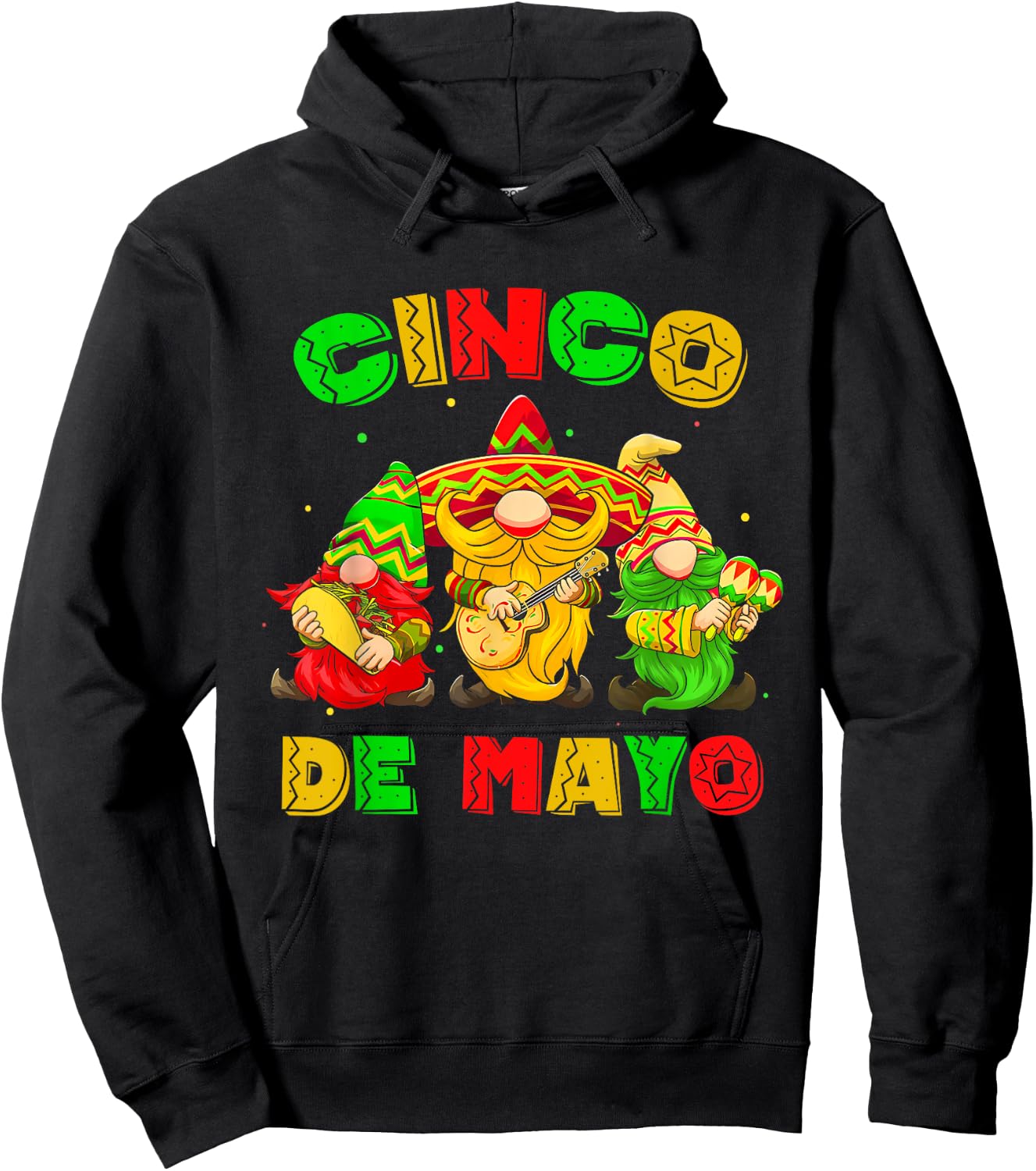 Cinco De Mayo Mexican Gnome Fiesta 5 De Mayo Men Women Hoodie - Hoodie | Black