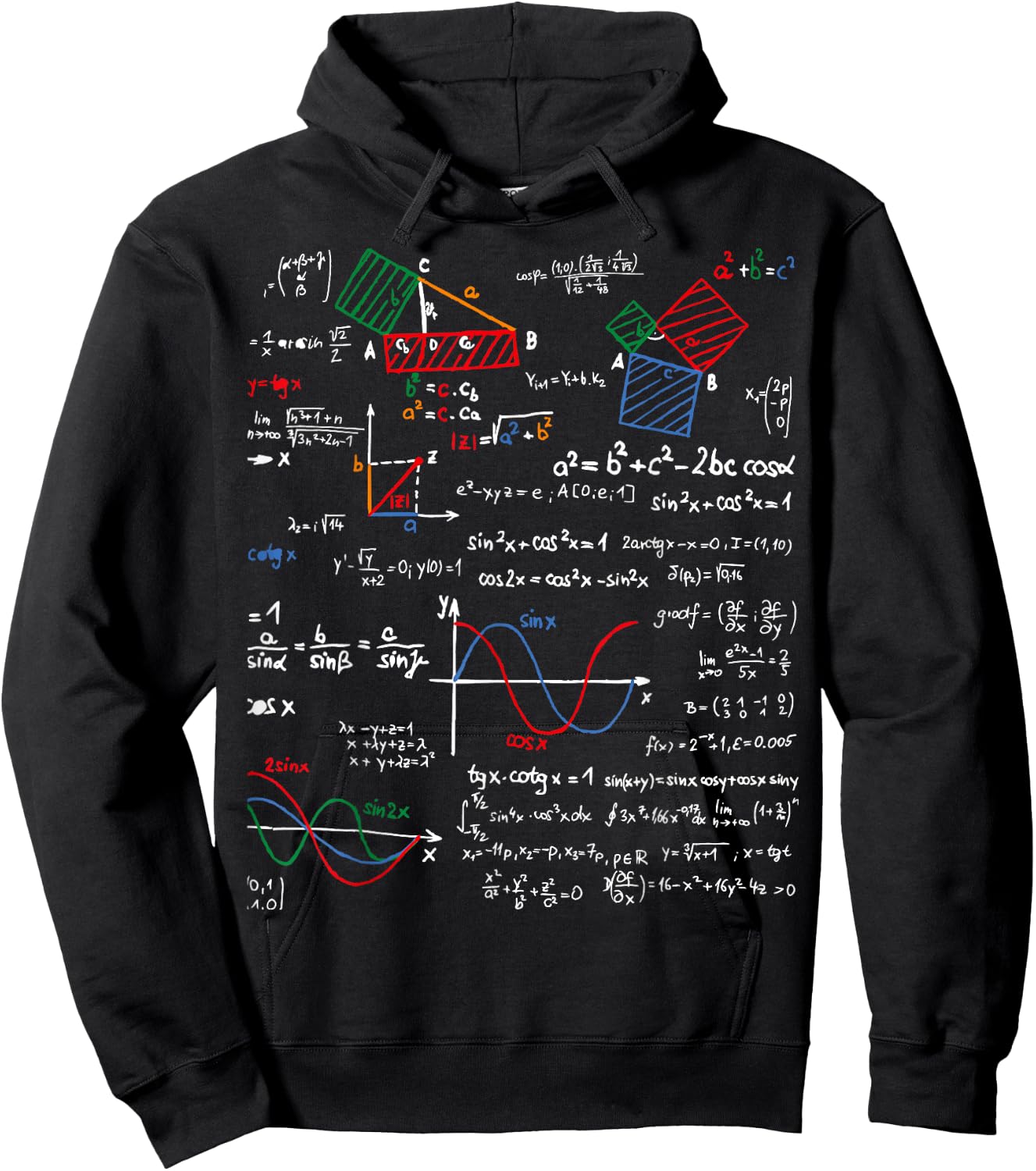 Math Teacher Formulas Cheat Sheet Cool Geek Nerd Women Kids Hoodie - Hoodie | Black