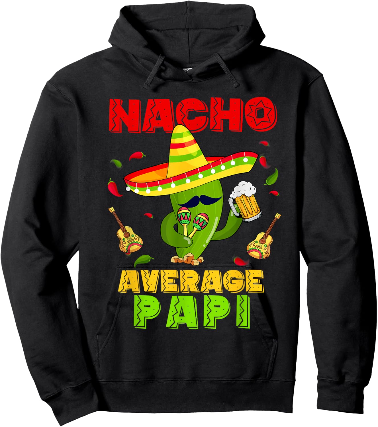 Dabbing Cactus Nacho Average Papi Cinco De Mayo Fiesta Hoodie - Hoodie | Black