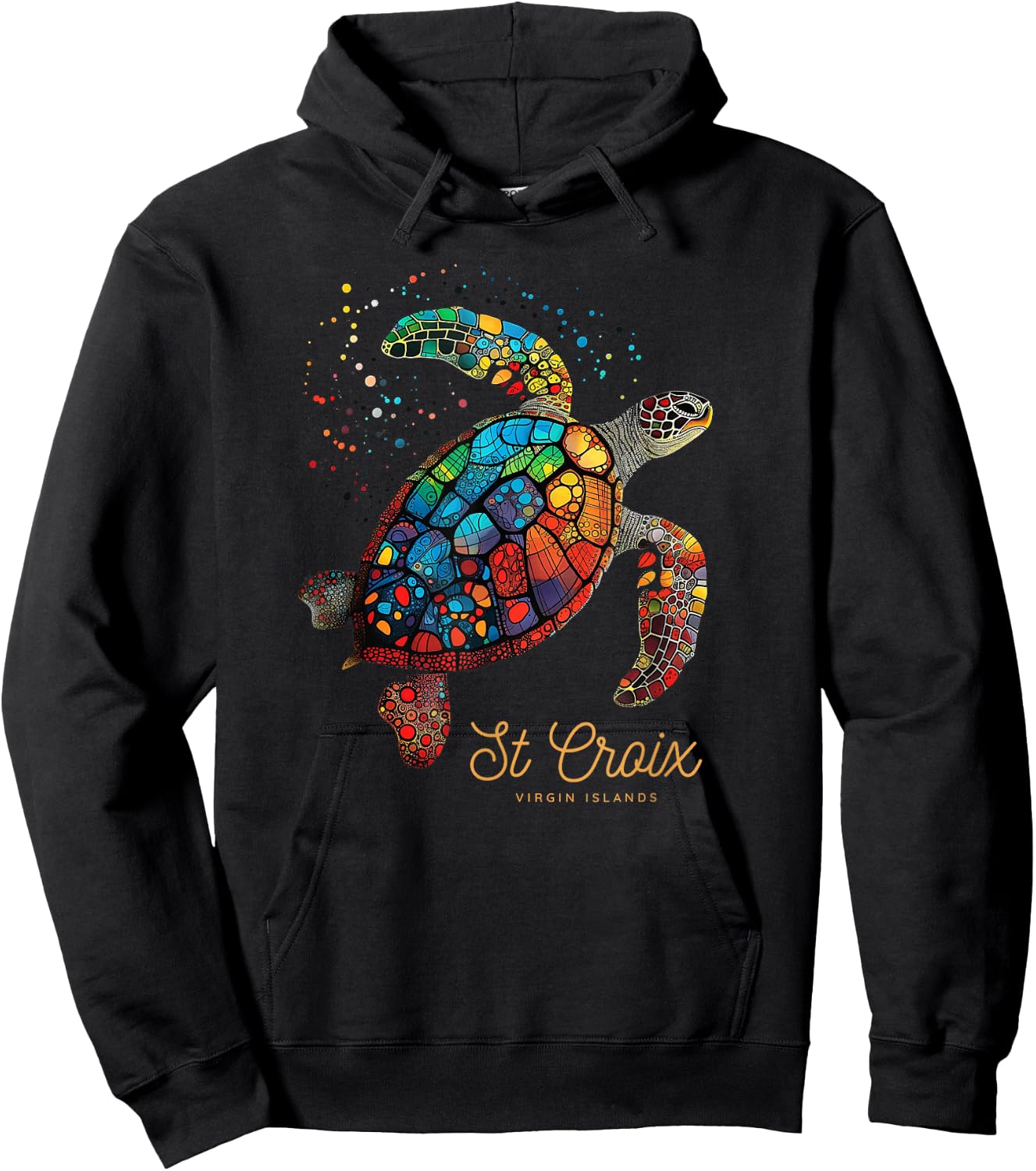 St Croix Virgin Islands Vintage Vacation Shirt Sea Turtle Hoodie - Hoodie | Black