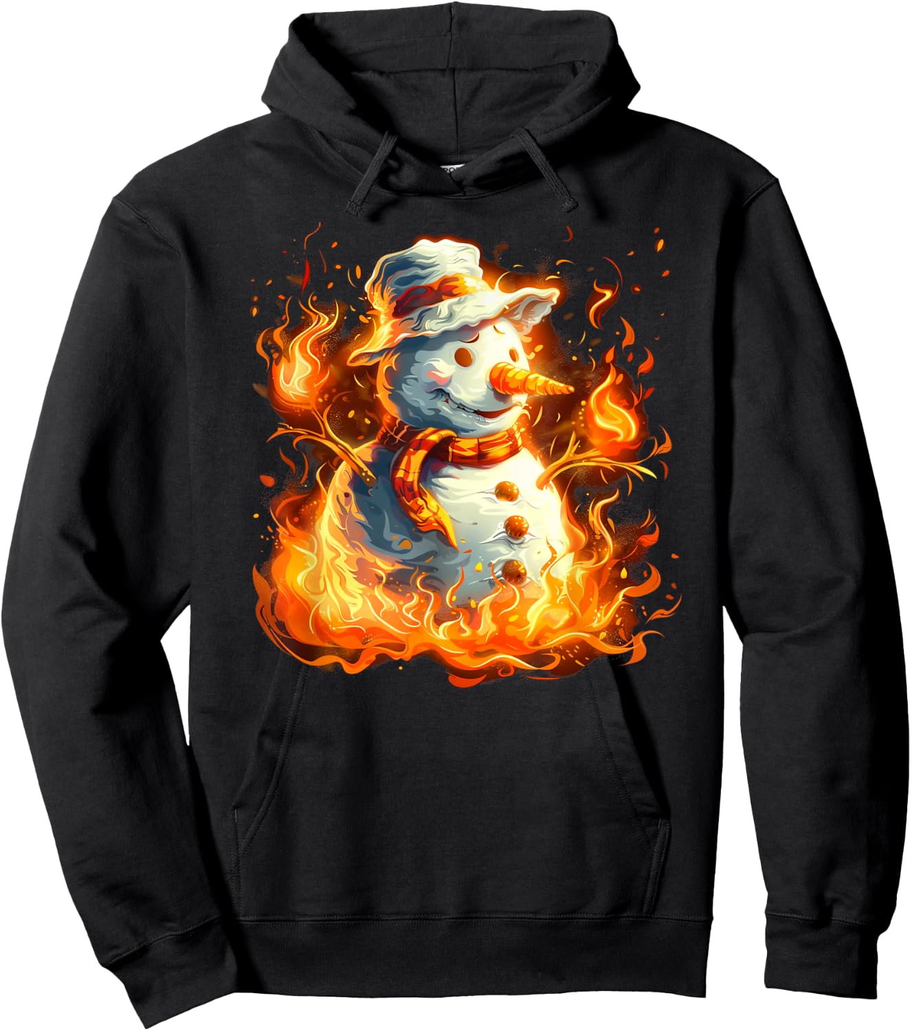 Funny burning Snowman Outfit for Winter Lovers Hoodie - Hoodie | Black