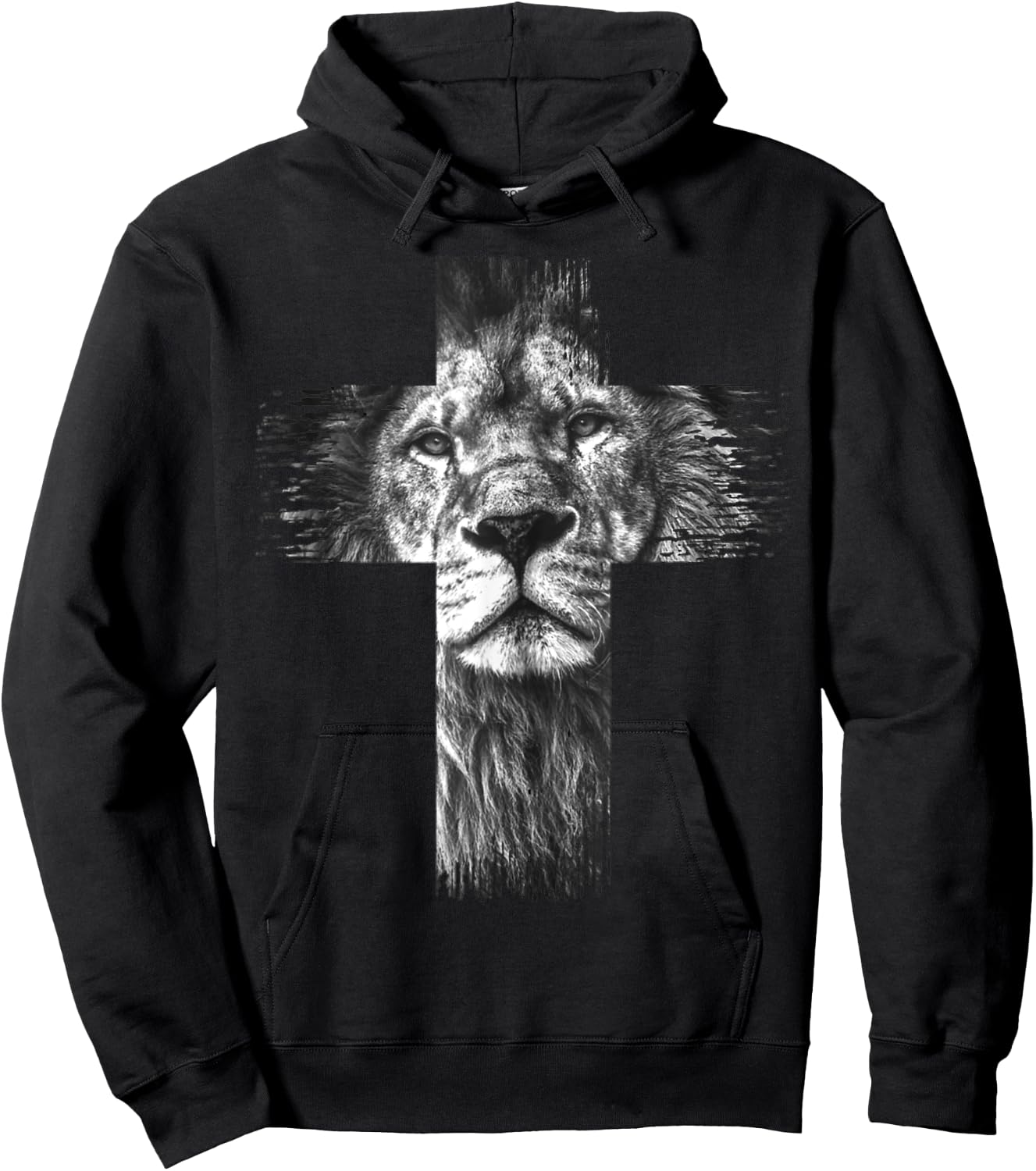 Christian Jesus Lion of Tribe Judah Cross Gift Women Hoodie - Hoodie | Black