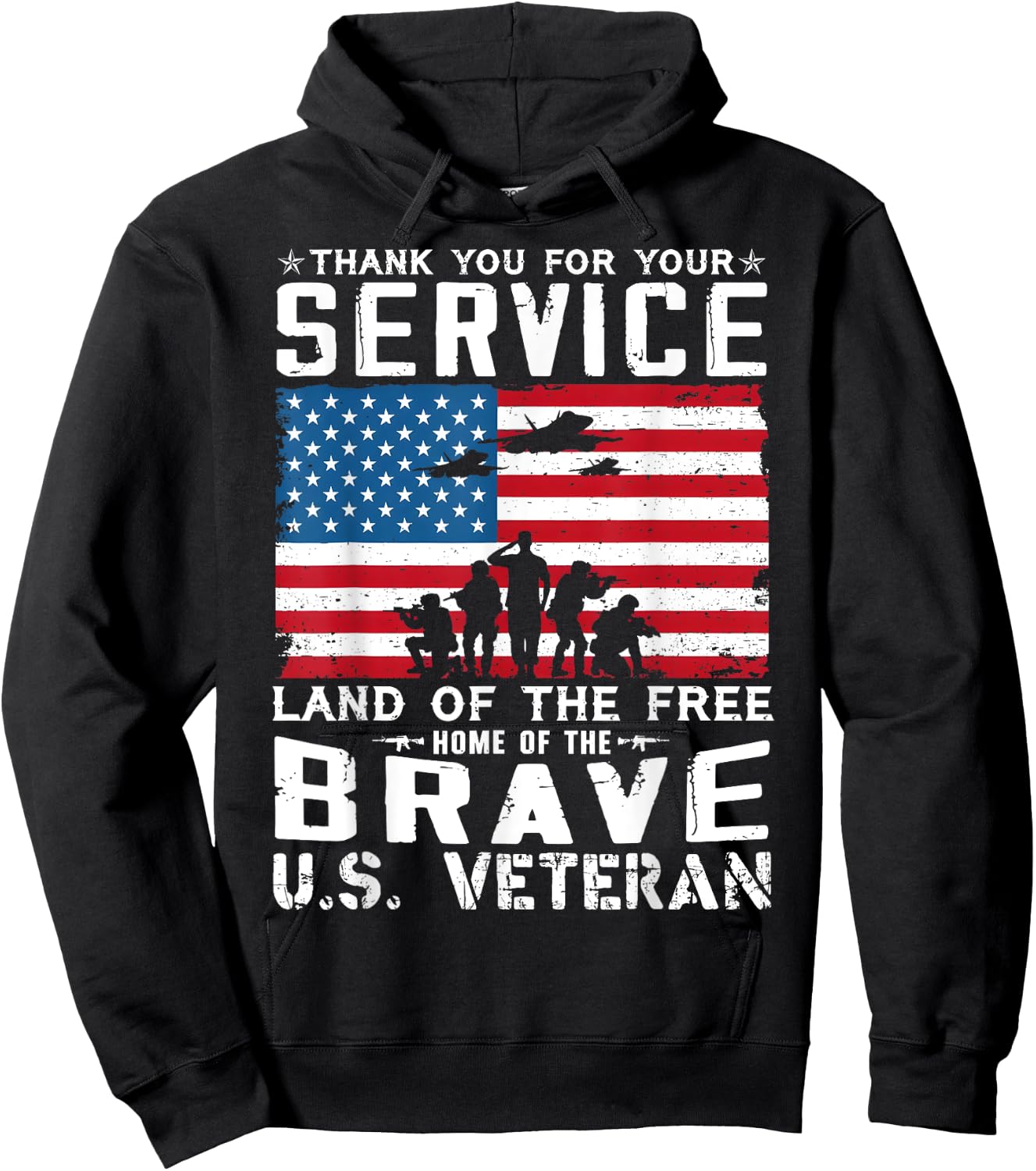 Home Of The Free Because Of The Brave Veteran Hoodie - Hoodie | Black