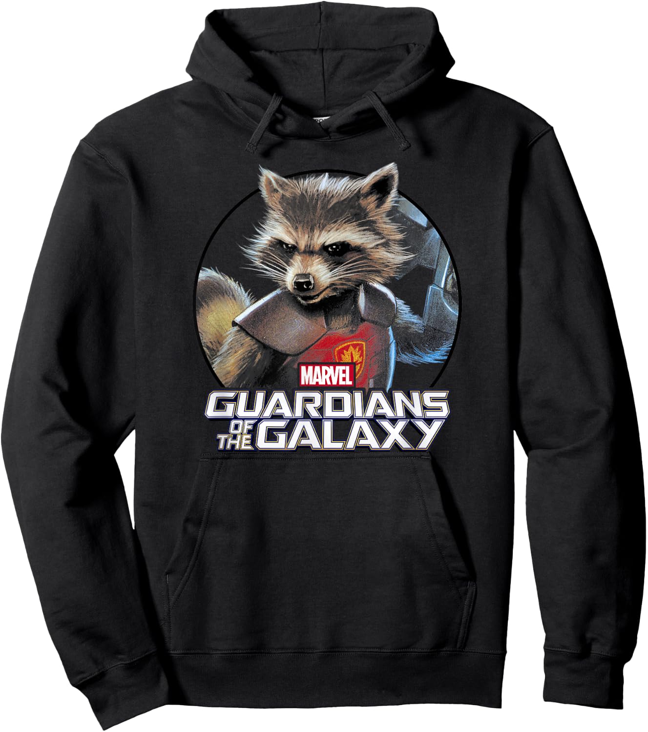Marvel Guardians of the Galaxy Rocket Raccoon Circle Hoodie - Hoodie | Black