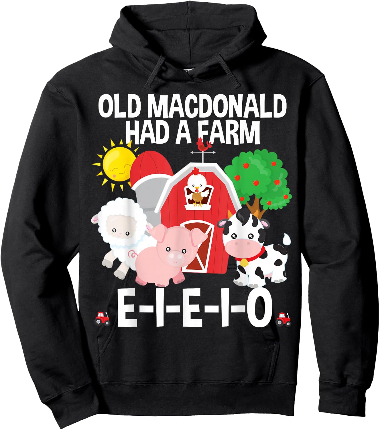 Toddler Kids Old MacDonald Had a Farm E-I-E-I-O Nursery Song Hoodie - Hoodie | Black