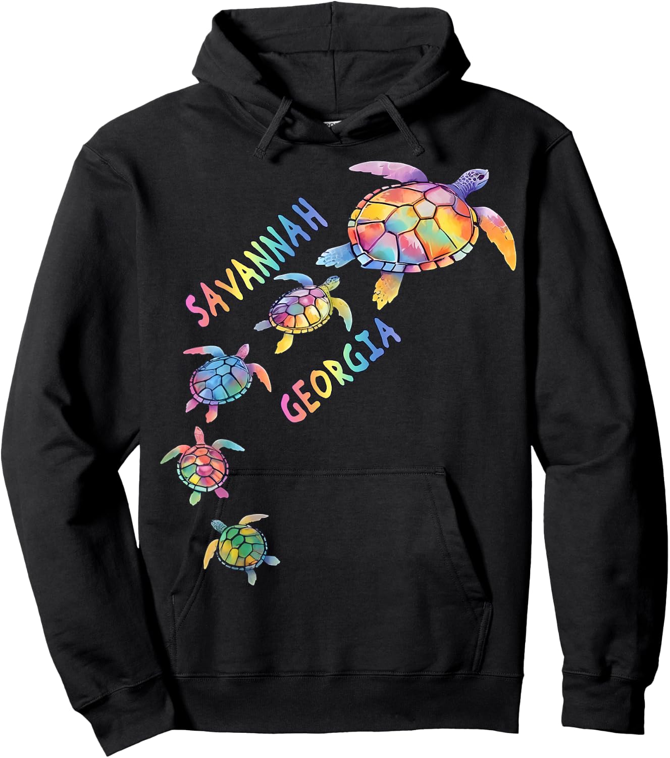 Savannah Georgia Sea Turtle Lover Beach Vacation Hoodie - Hoodie | Black