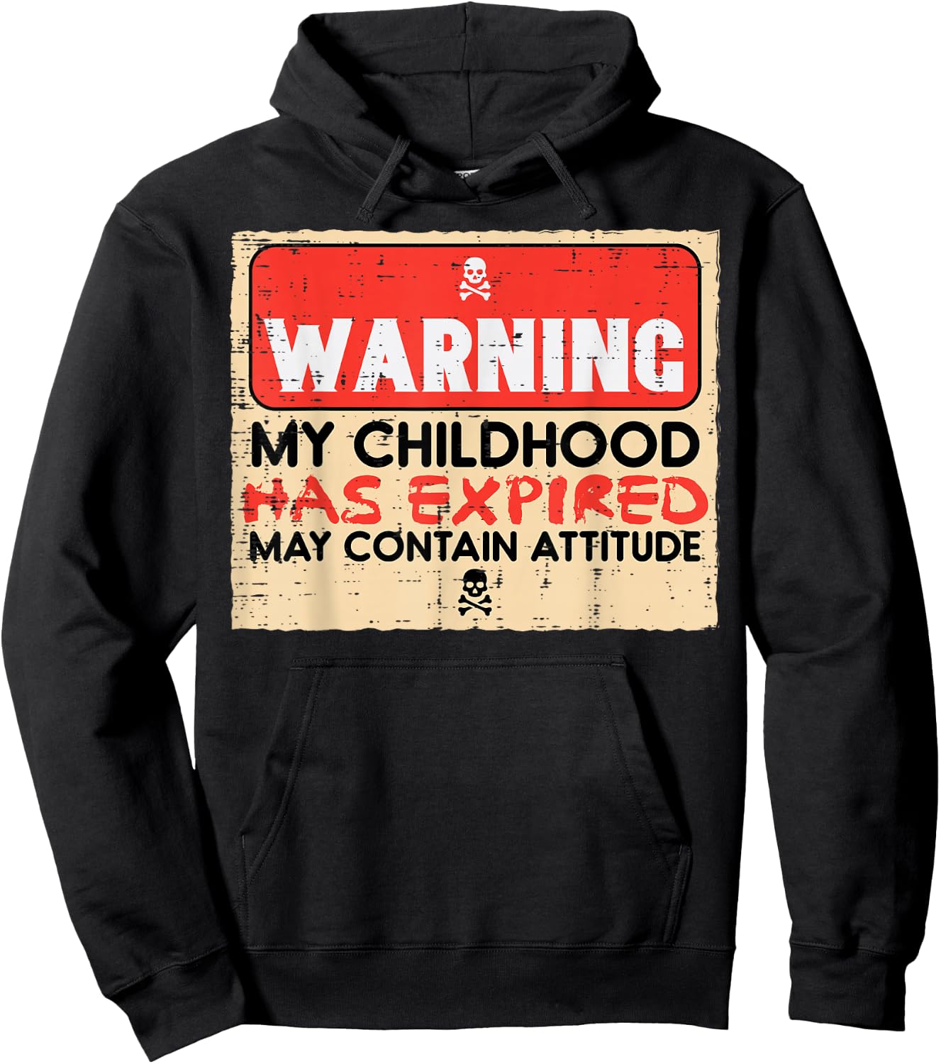 18th Birthday Warning Childhood Expired 18 Years Men Women Hoodie - Hoodie | Black