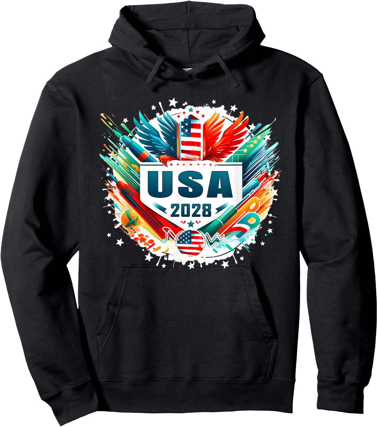 USA 2028 Go United States Sport USA Team 2028 USA Hoodie - Hoodie | Black