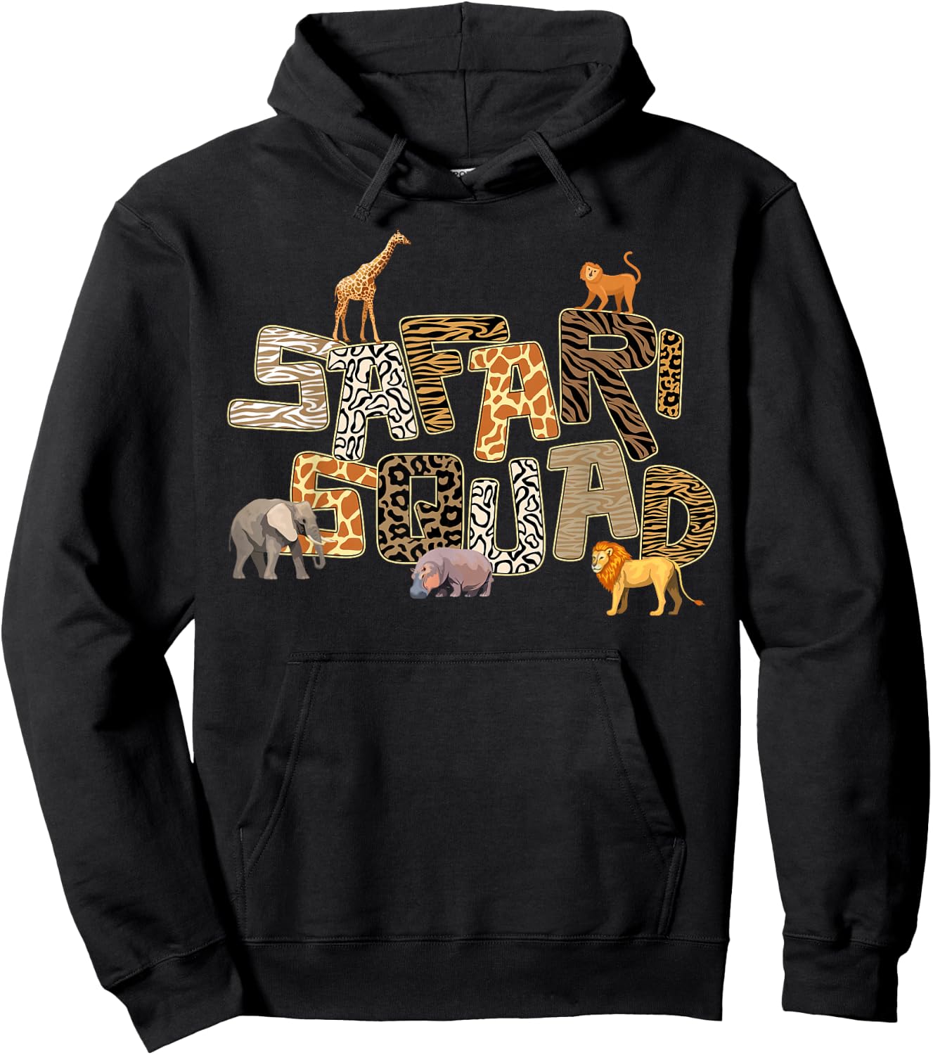 Safari Squad African Zoo Funny Animal Lovers Men Women Kids Hoodie - Hoodie | Black