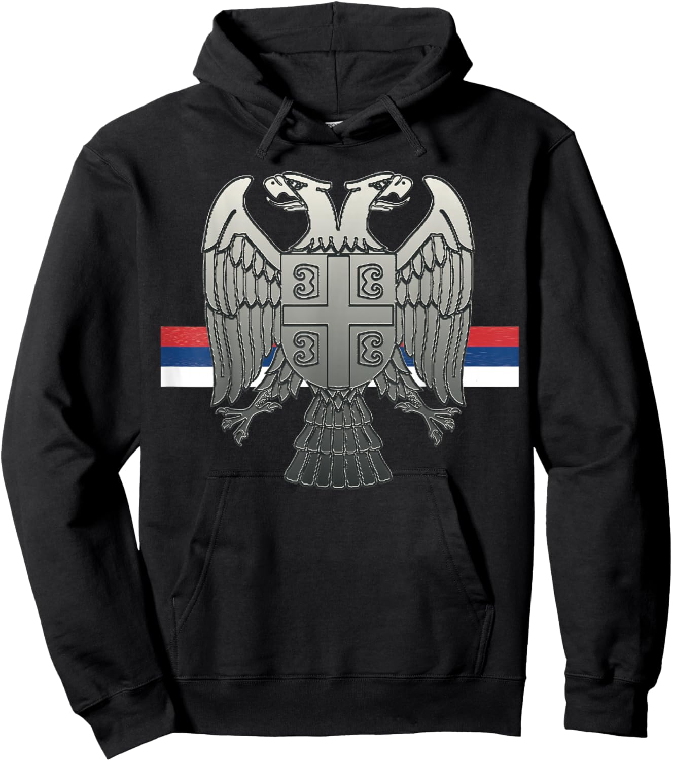 Serbian Cross and National Eagle Hoodie - Hoodie | Black
