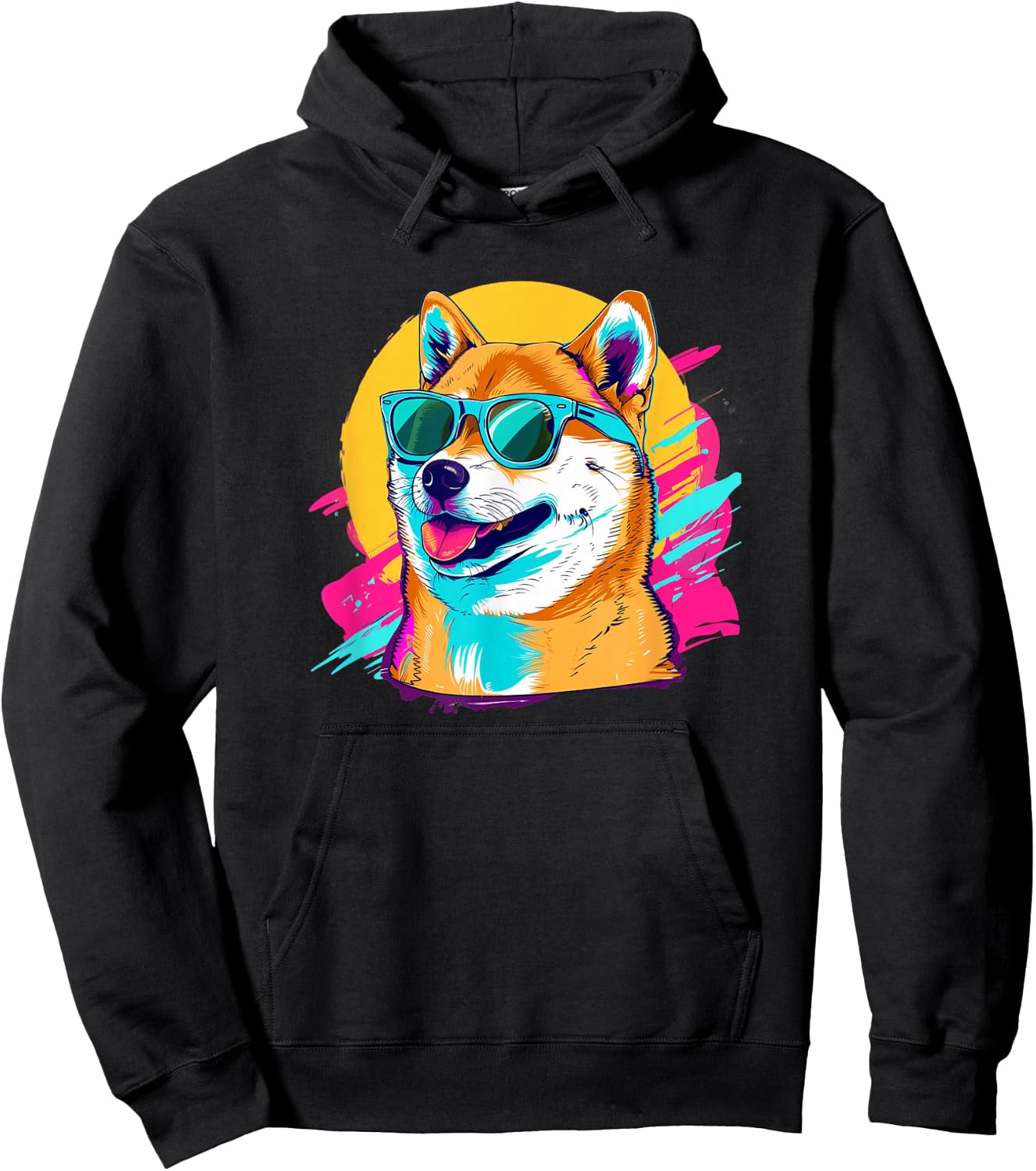 Doge Meme Lover Retro Vintage 80s Shiba Inu Hoodie - Hoodie | Black