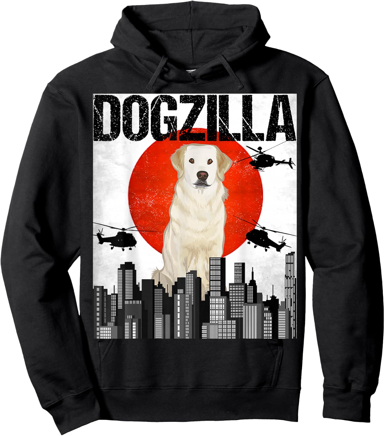Chienzilla Dogzilla Japanese Kuvasz Hoodie - Hoodie | Black