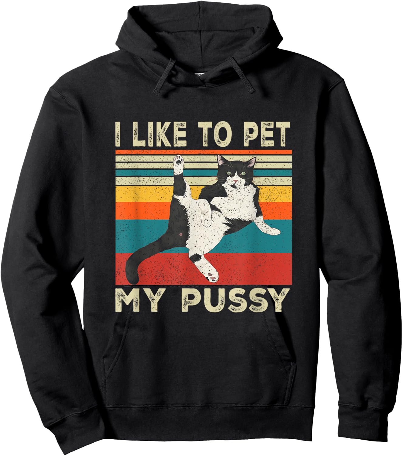 I Like To Pet My Pussy Naughty Funny Humor Saying Cat Hoodie - Hoodie | Black