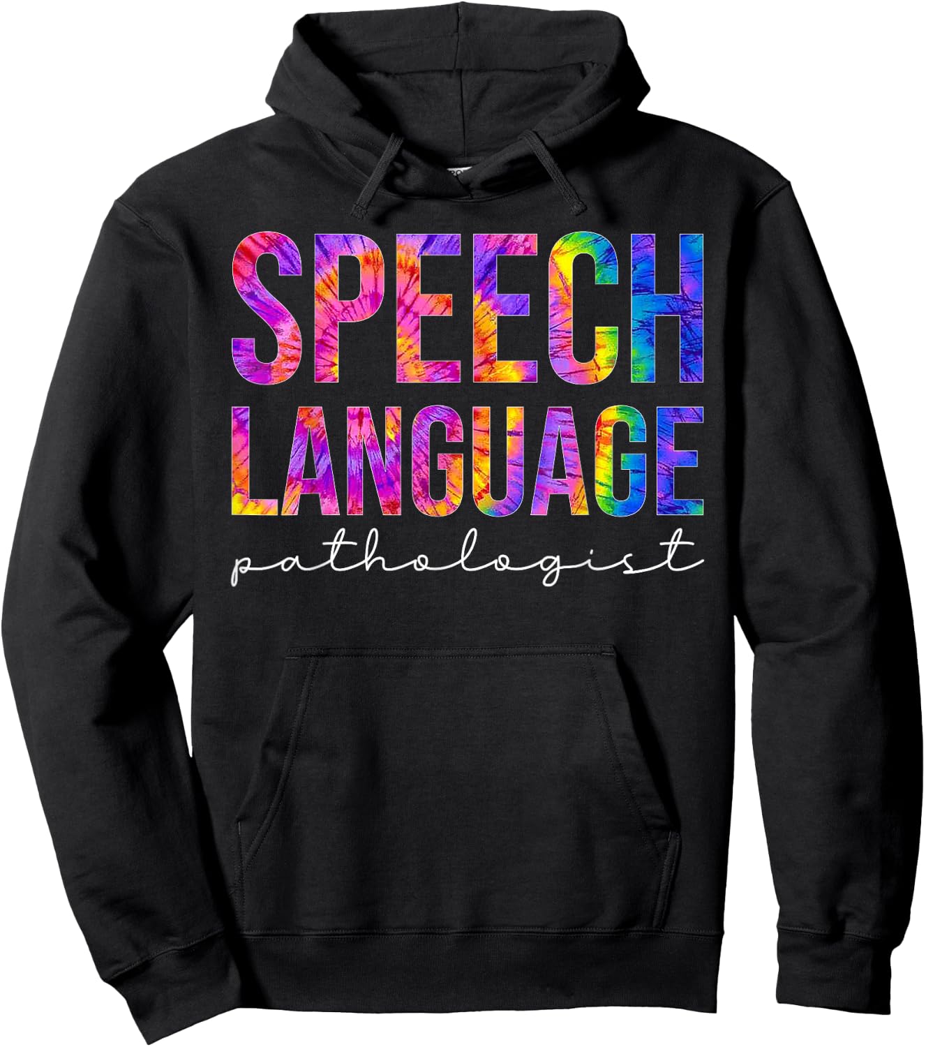 Speech Language Pathologist SLP Speech Therapy Tie dye Hoodie - Hoodie | Black