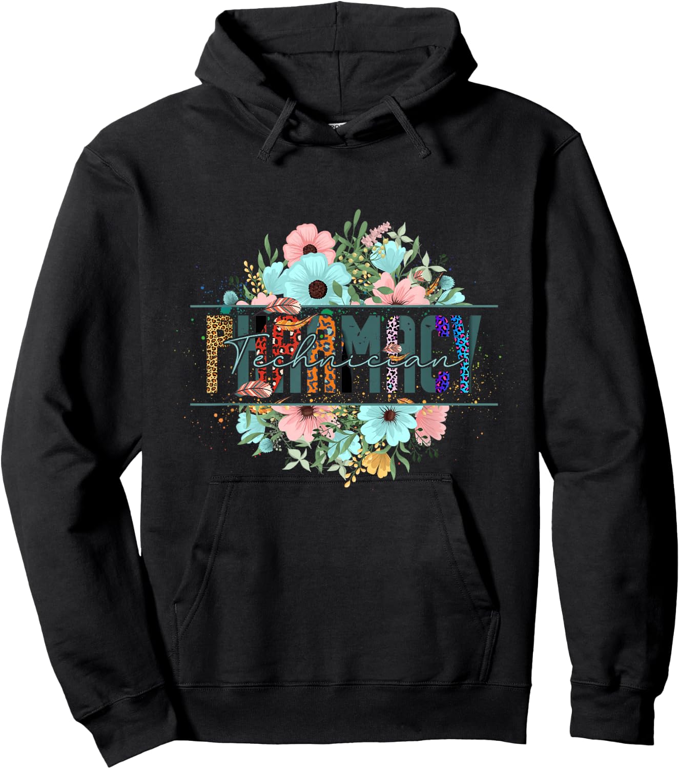 Pharmacy Tech Technician Pharmacist Flower Floral Cpht HD0 Hoodie - Hoodie | Black
