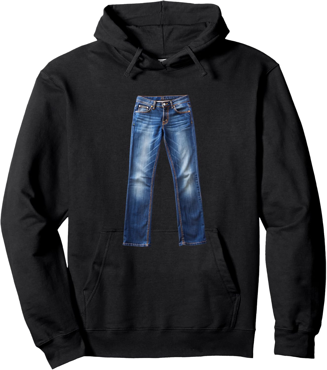 Classic Generic Blue Jeans Graphic - Minimalist Denim Humor Hoodie - Hoodie | Black