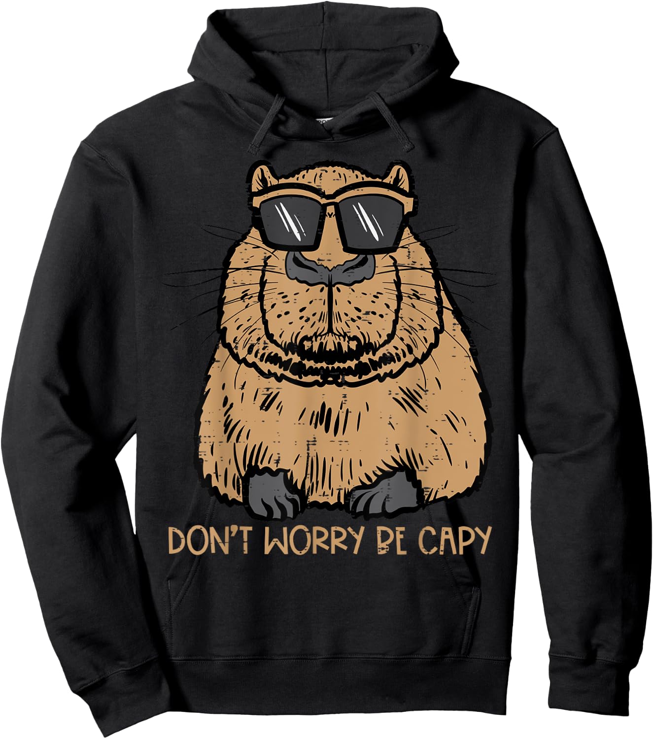 Dont Worry Be Capy Funny Capybara Pet Kids Men Women Teen Hoodie - Hoodie | Black