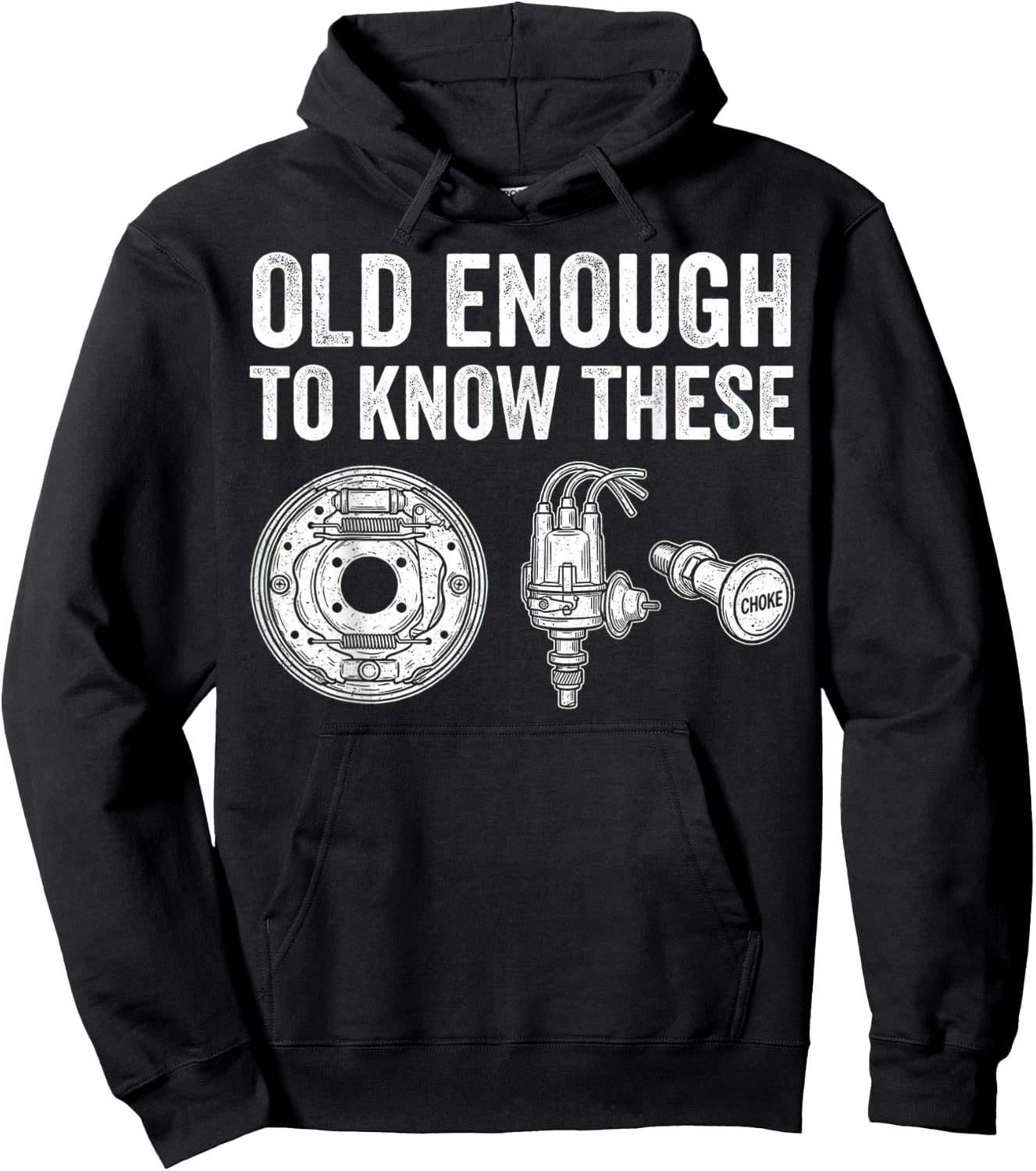 Old Enough to Know These Funny Mechanic Car Parts Gifts Men Hoodie - Hoodie | Black