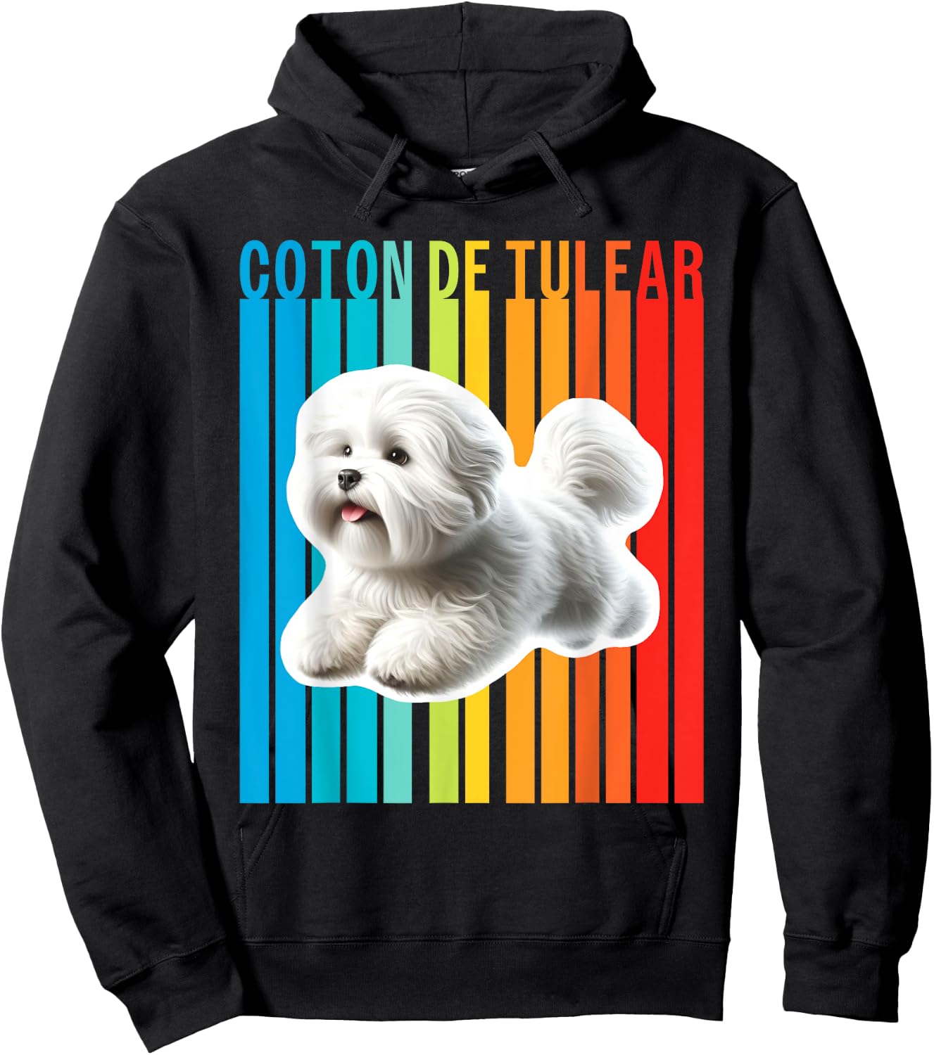 Colorful Coton de Tulear Hoodie - Hoodie | Black