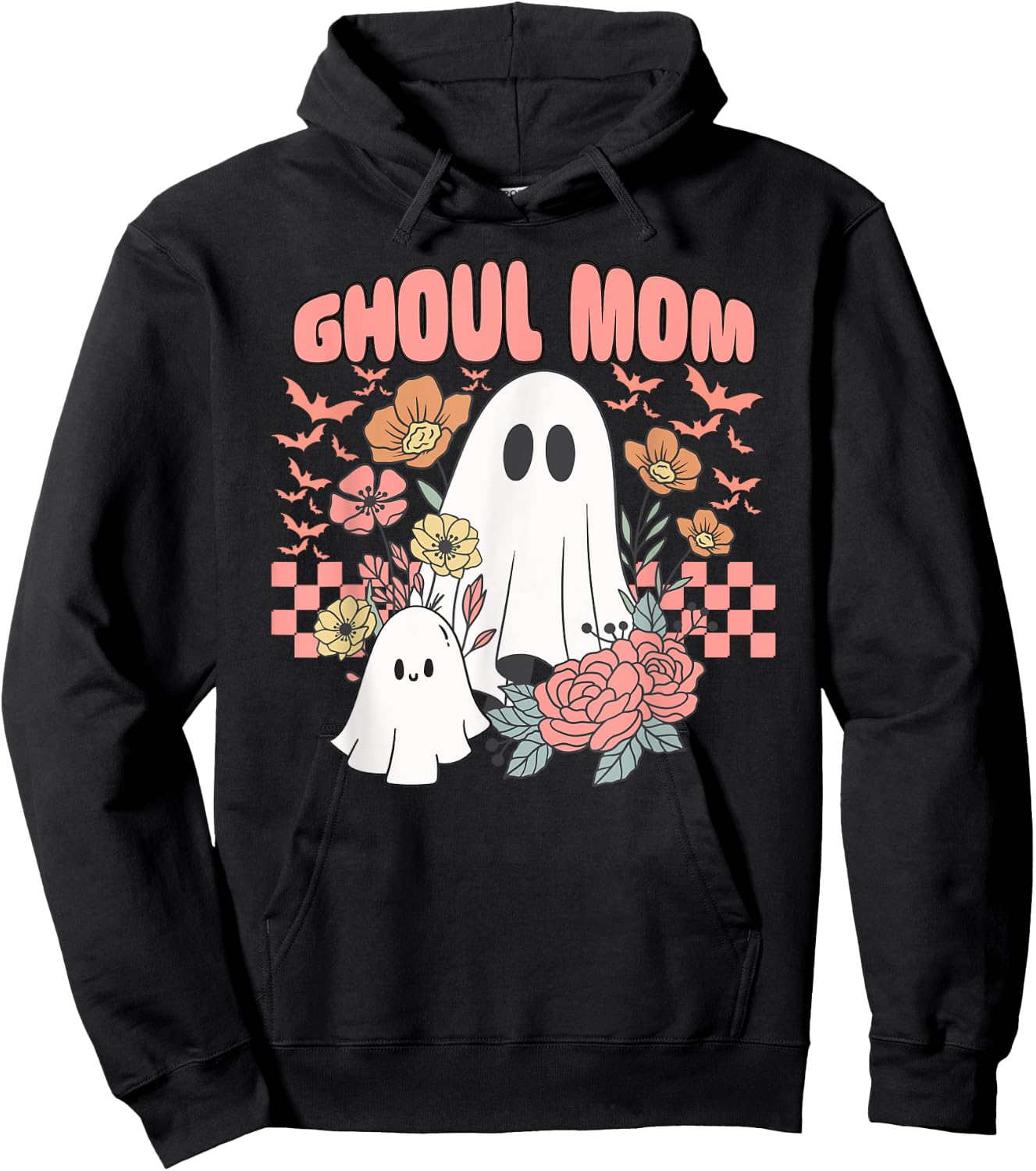 Ghoul Mom Halloween Ghost Spooky Season Retro Mama Hoodie - Hoodie | Black
