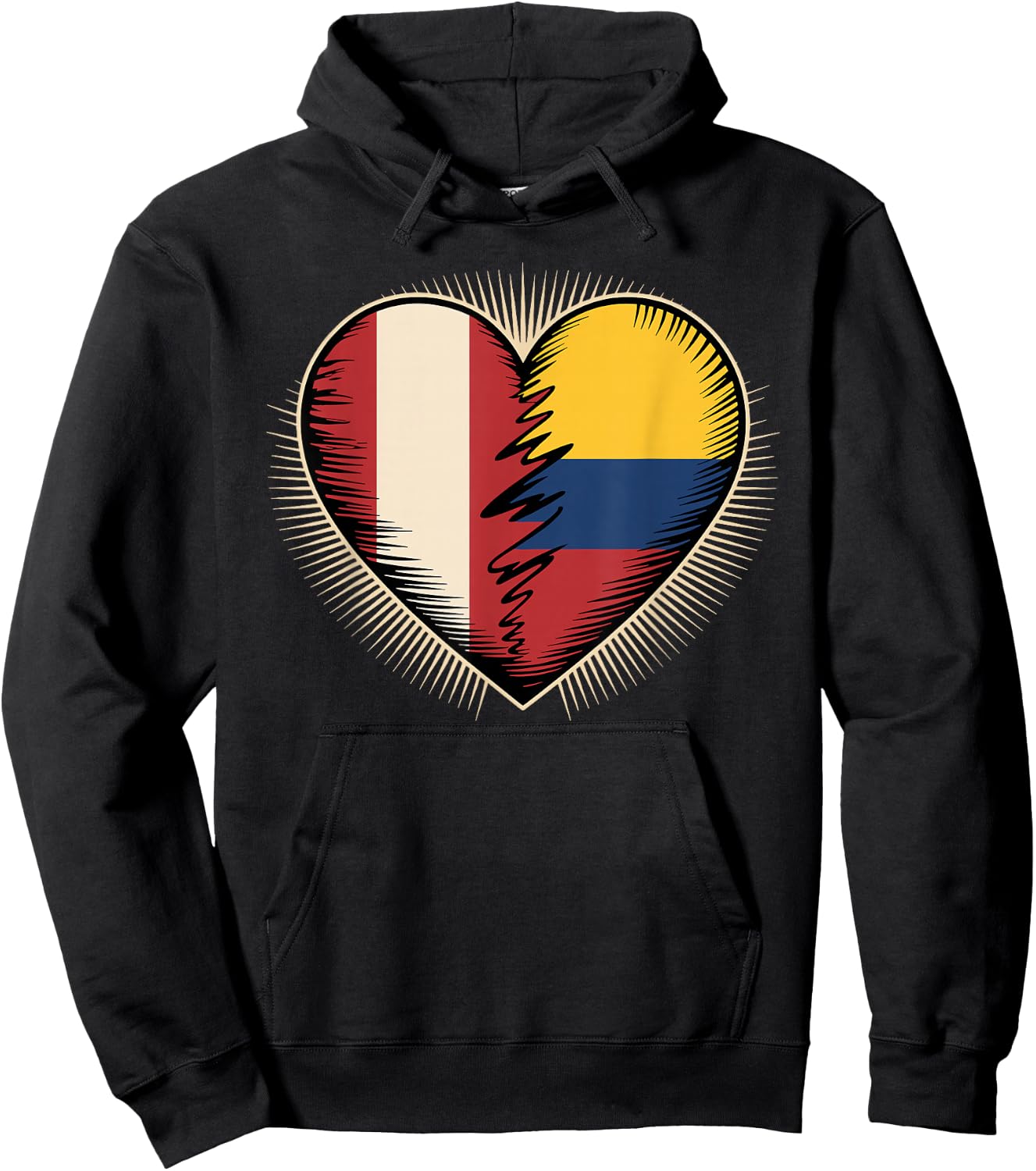 Half Peruvian Colombian Roots Peru Colombia Hoodie - Hoodie | Black
