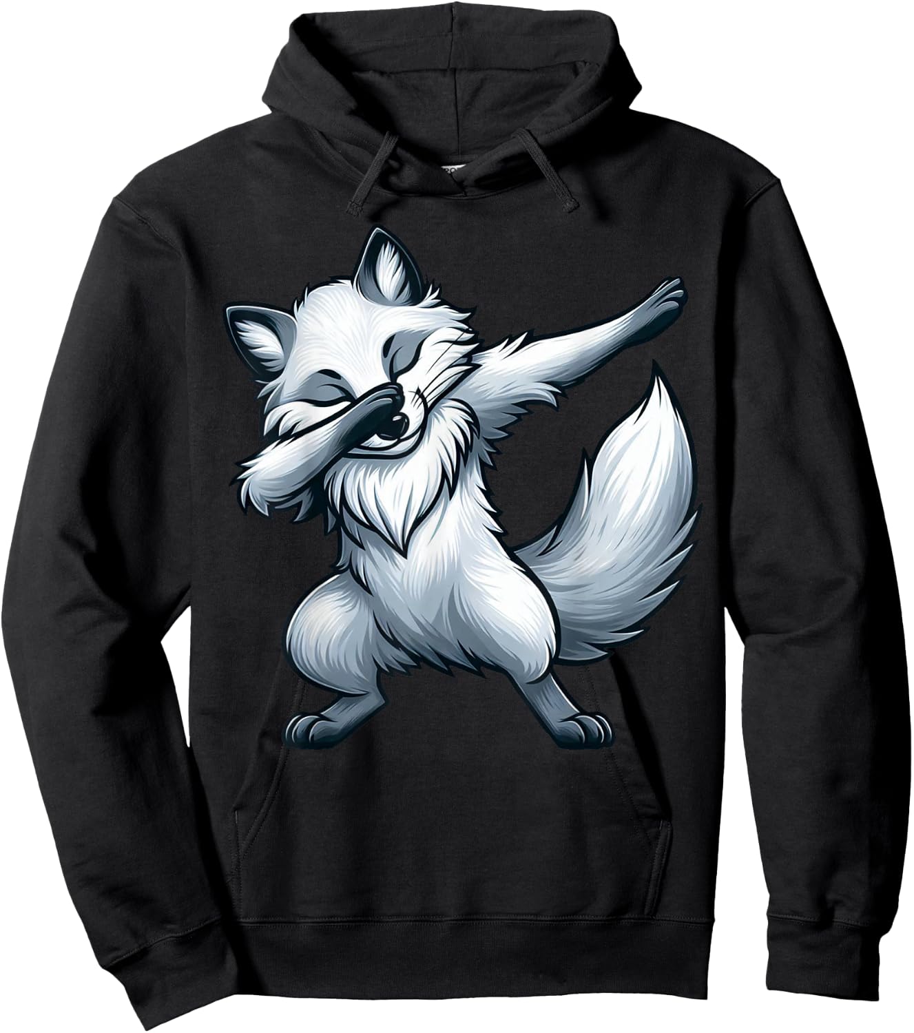 Dabbing Arctic Fox Lover Artic Fox Polar Region White Animal Hoodie - Hoodie | Black