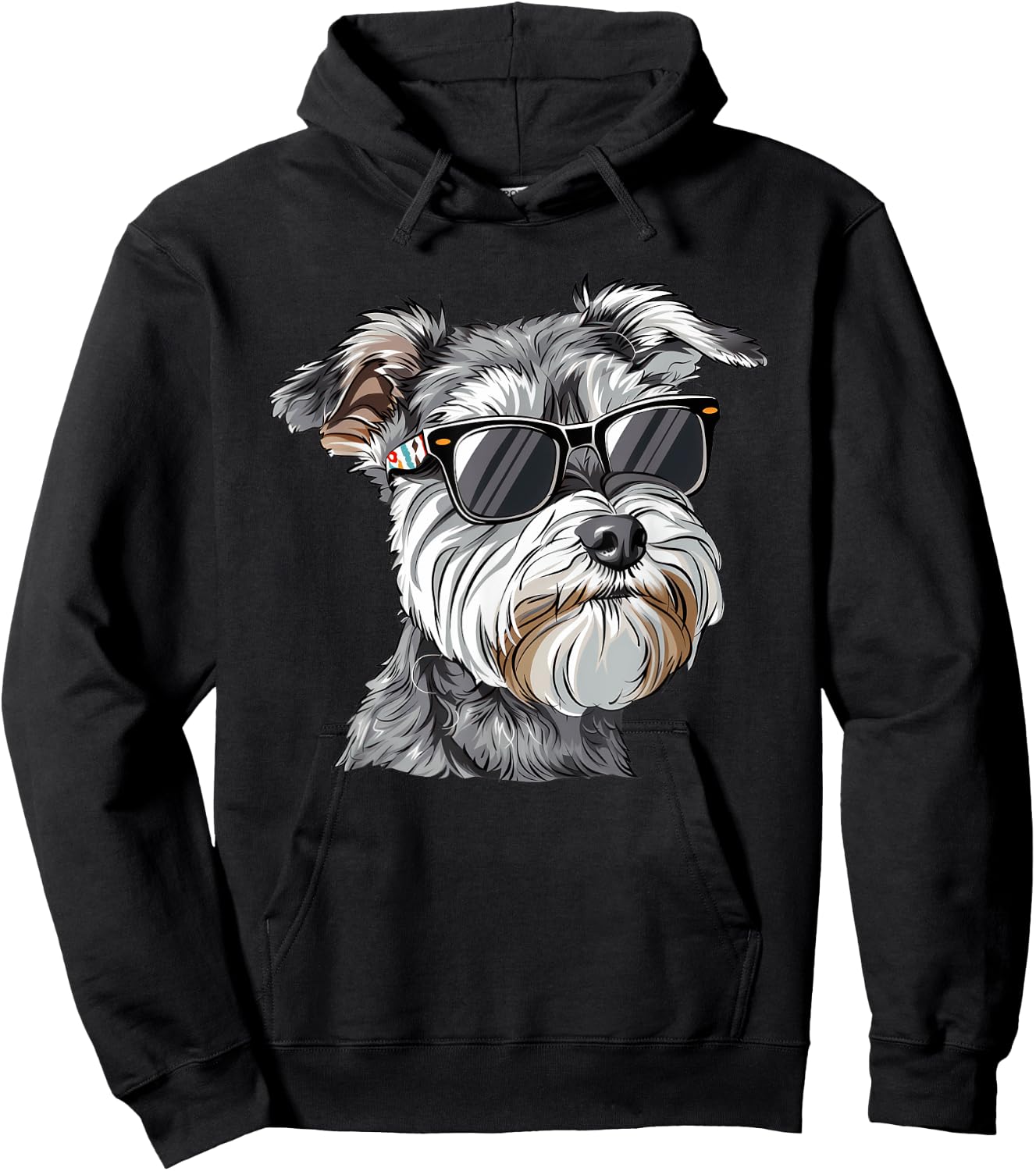 Miniature Schnazuer Mini Schnauzer Dog Sunglasses Hoodie - Hoodie | Black