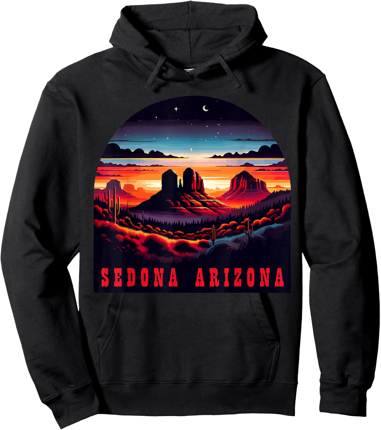 Sedona AZ Hiking Outdoors Mountain Sedona USA Retro Vintage Hoodie - Hoodie | Black
