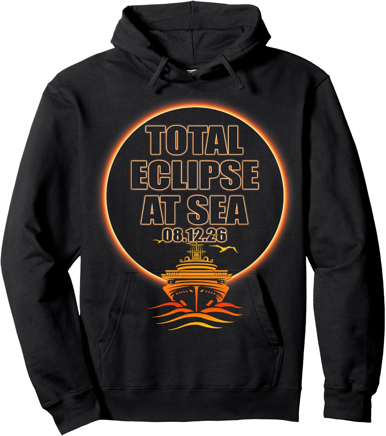 Total Solar Eclipse At Sea 2026 Cruise Spain Iceland Hoodie - Hoodie | Black
