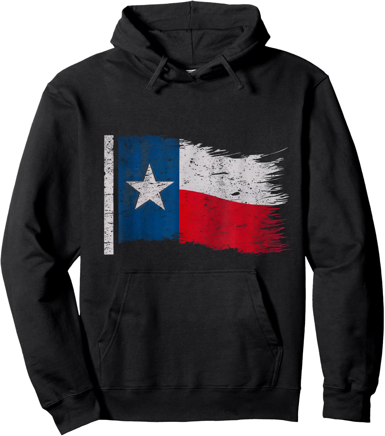 Distressed Texas Flag Hoodie - Hoodie | Black