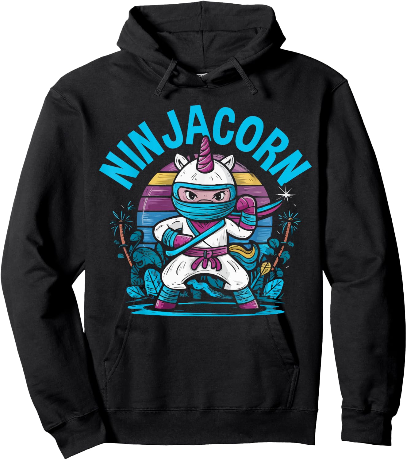 Ninjacorn Unicorn Lover Shuriken Kunai Shinobi Ninja Hoodie - Hoodie | Black