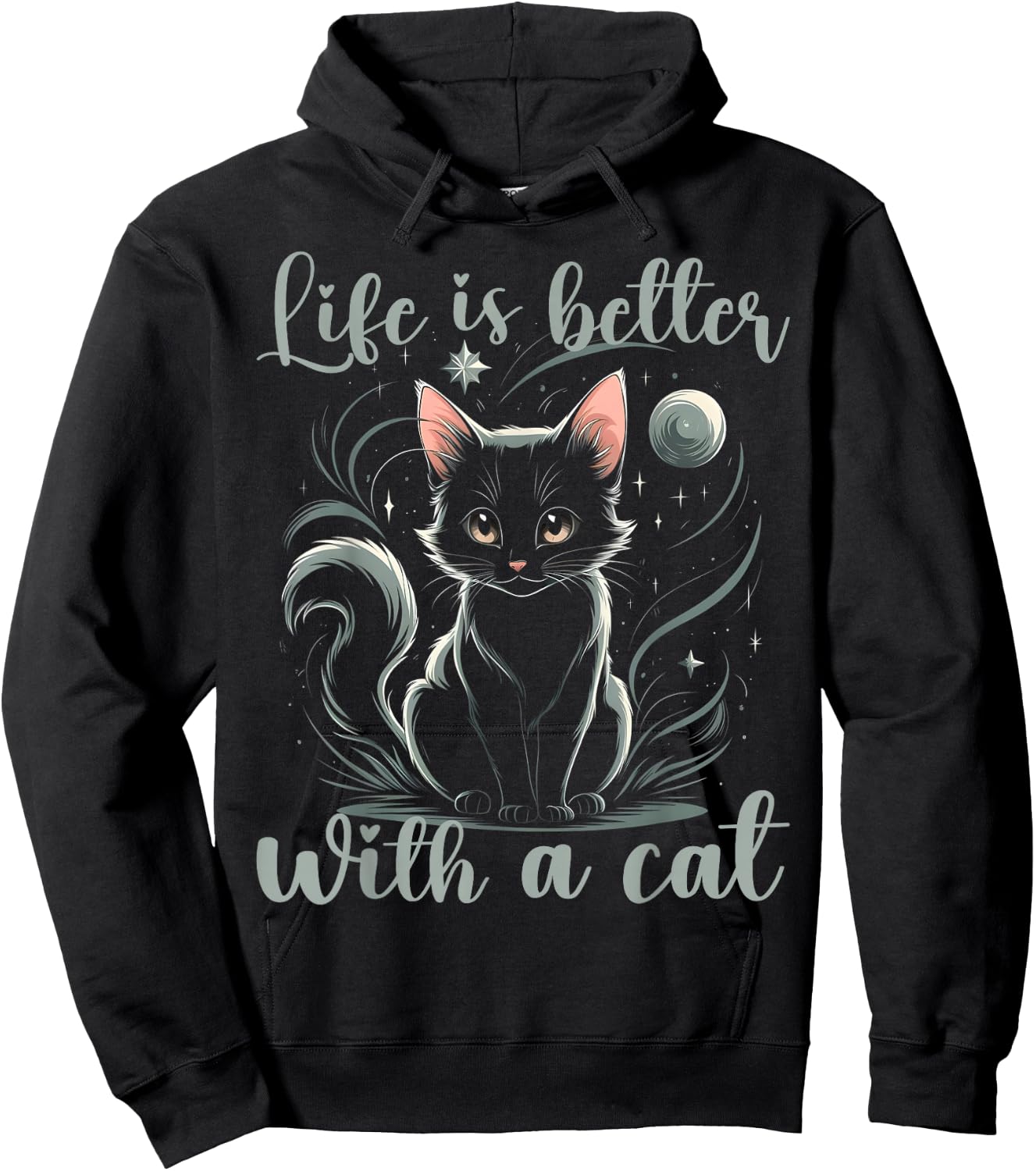 Cats Lover Funny Cute Cat Hoodie - Hoodie | Black