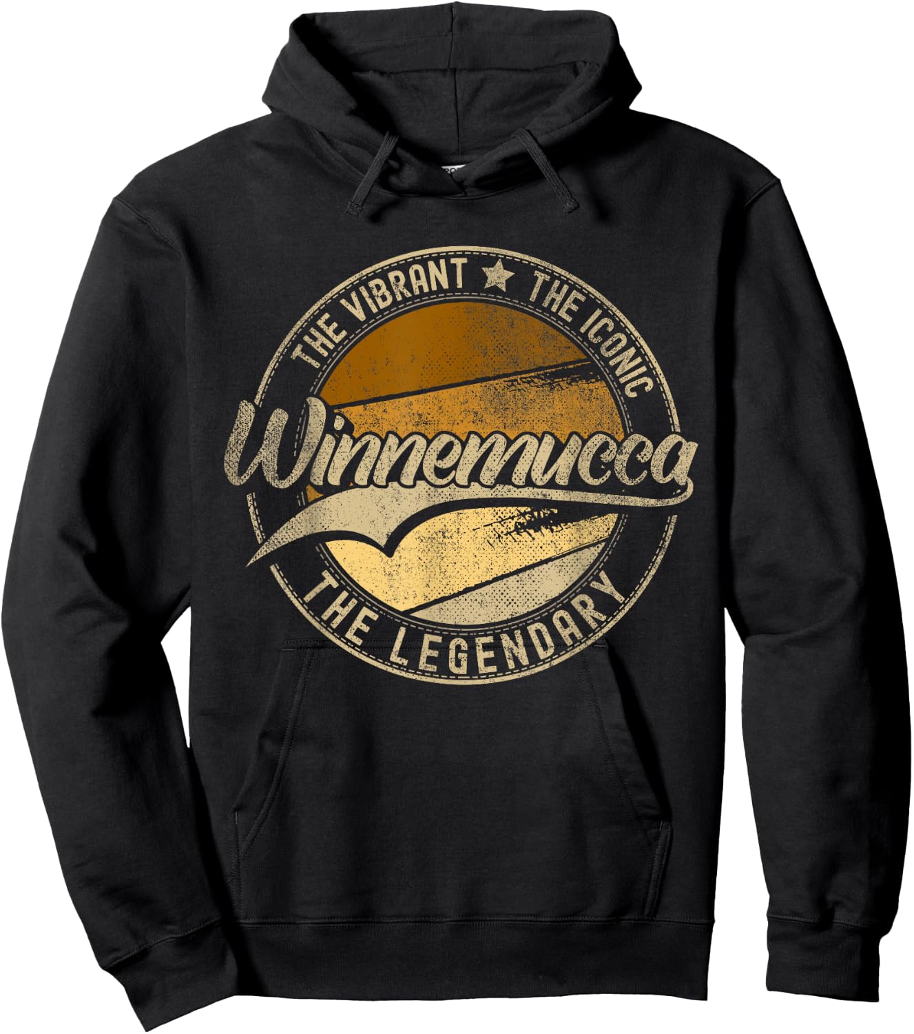 Winnemucca NV | Nevada | Vintage Distressed Hoodie - Hoodie | Black