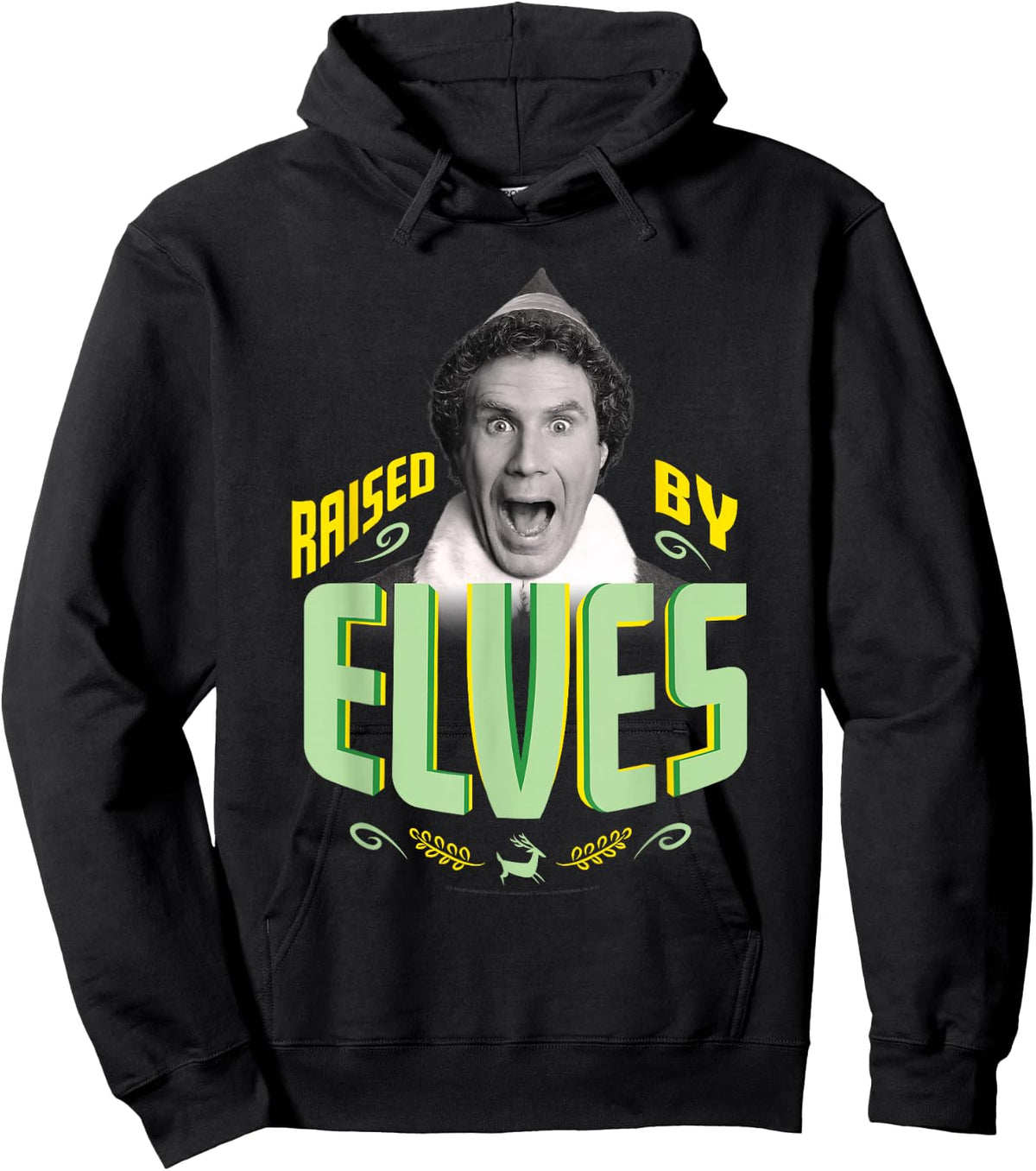 Elf Movie Raised by Elves Hoodie - Hoodie | Black