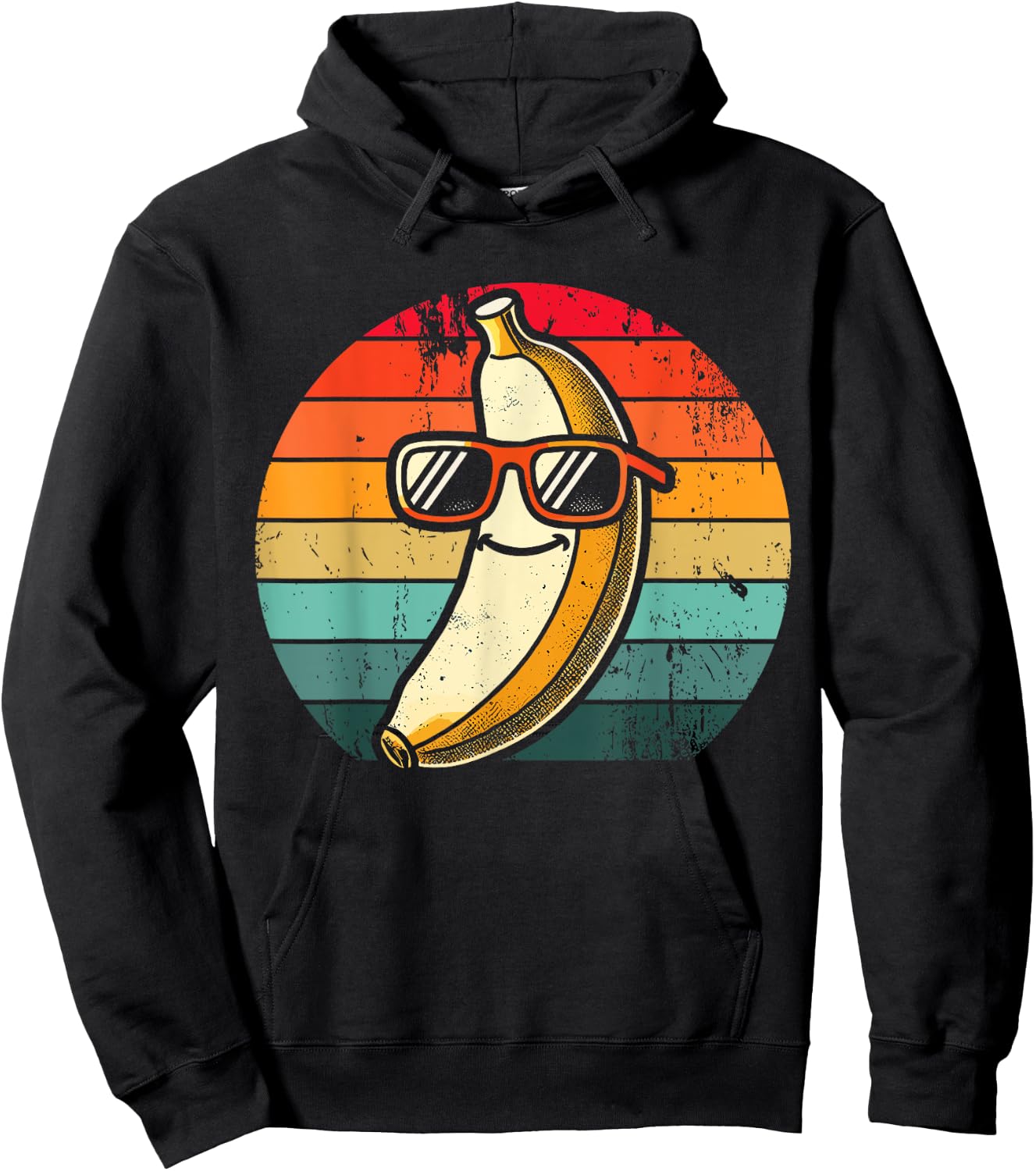Retro Banana Novelty Men Women Kids Funny Banana Hoodie - Hoodie | Black