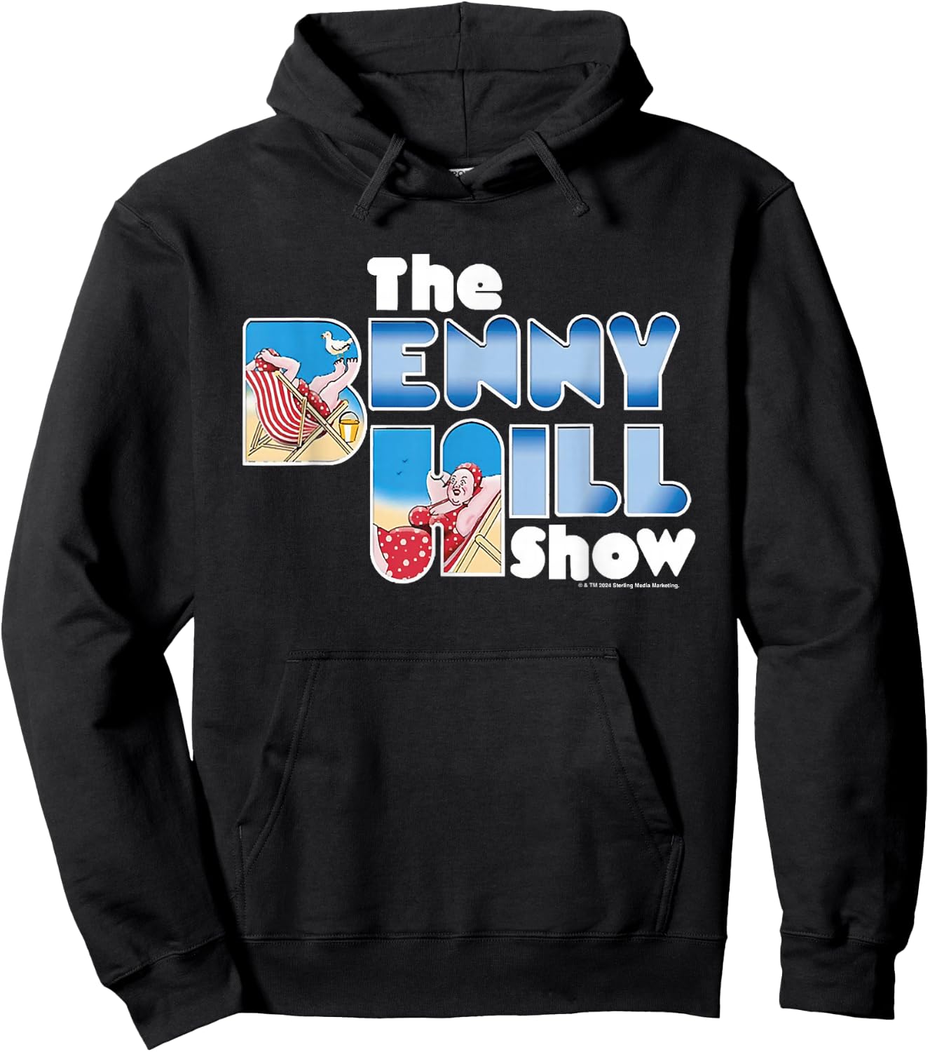 Sunbathing Lady At The Beach Text Hoodie - Hoodie | Black