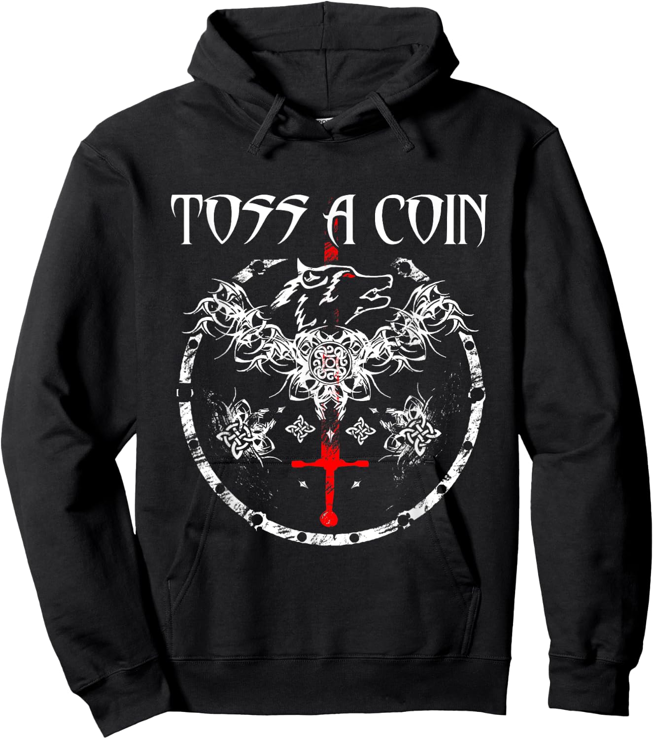 Toss A Coin Shirt Wolf Graphic Shirt Mystery Shirts Gamer Hoodie - Hoodie | Black