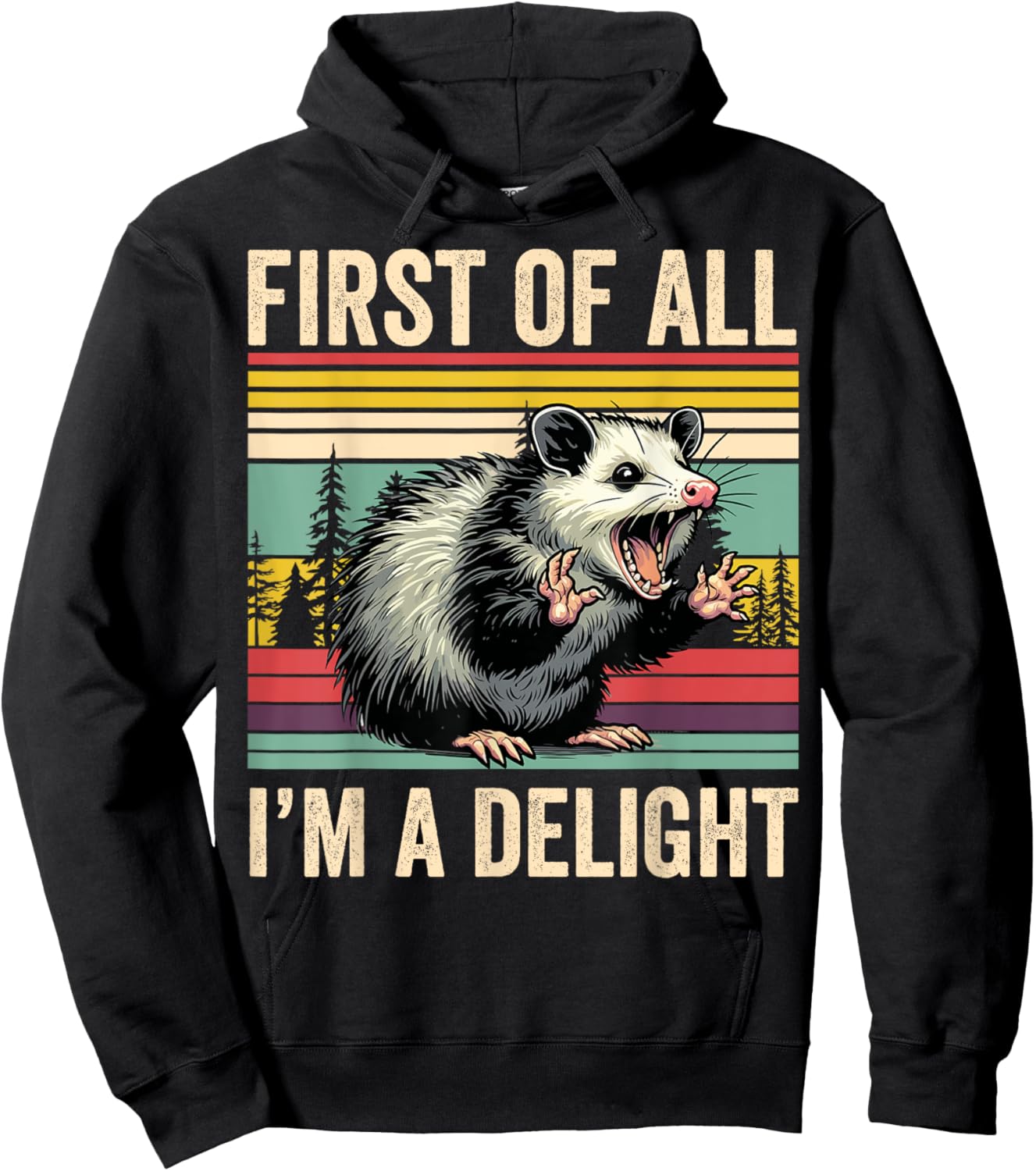 Opossum First Of All Im A Delight Possum Gifts Women Hoodie - Hoodie | Black