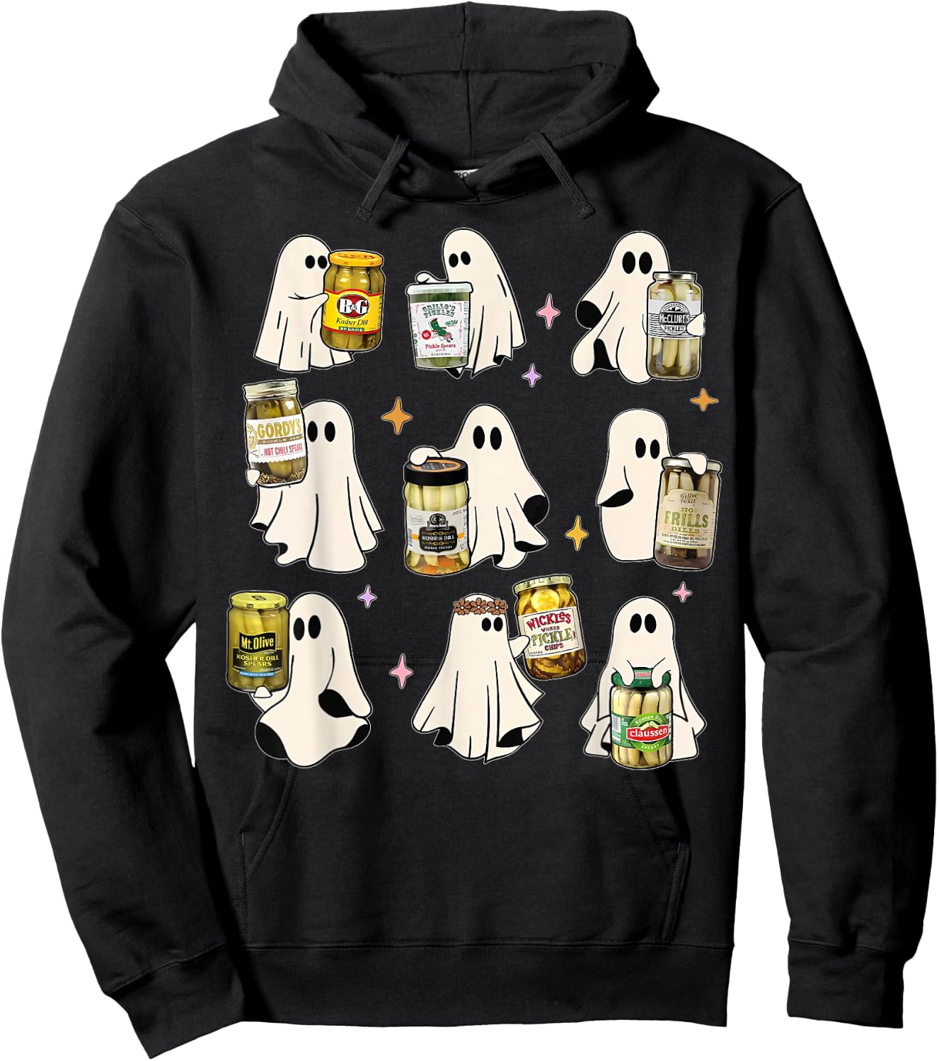 Ghost Canned Pickles Cute Ghost Pickle Jar Canning Season Hoodie - Hoodie | Black