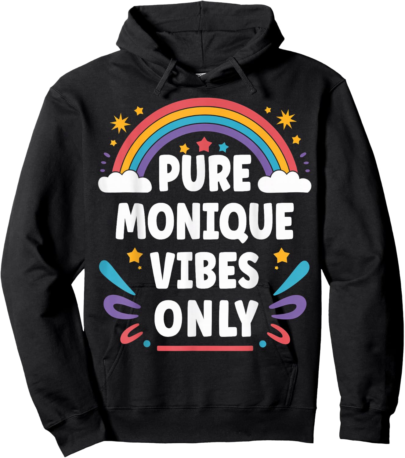 MONIQUE Vibes Only Cute Retro Girls MONIQUE Name Hoodie - Hoodie | Black