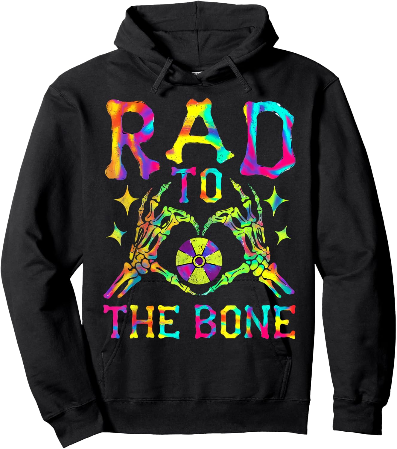 Rad to The Bone Tie Dye Radiology Heart Radiology Xray Tech Hoodie - Hoodie | Black